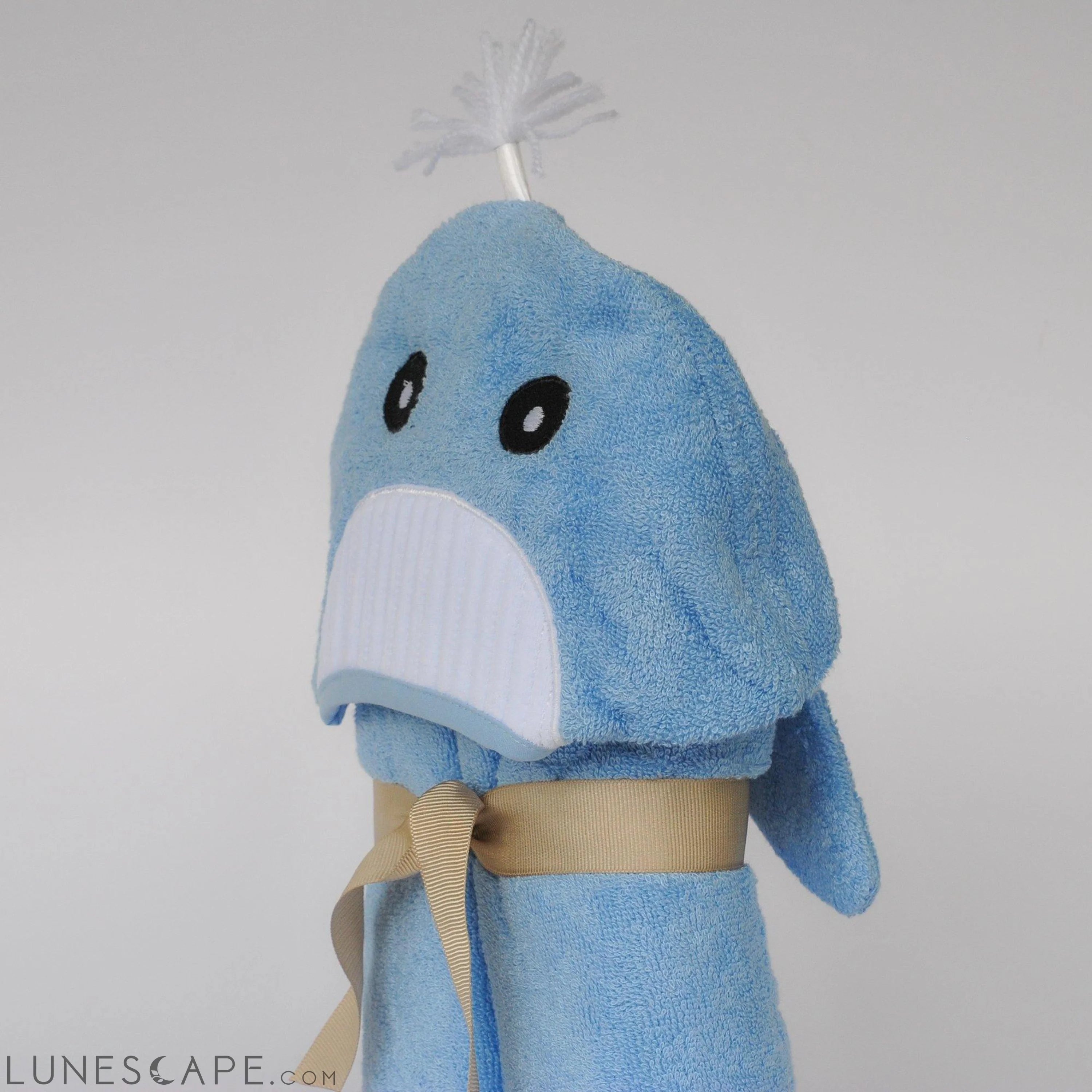 Bamboo Rayon Whale Hooded Turkish Cotton Hooded Towel - Baby Size LUNESCAPE