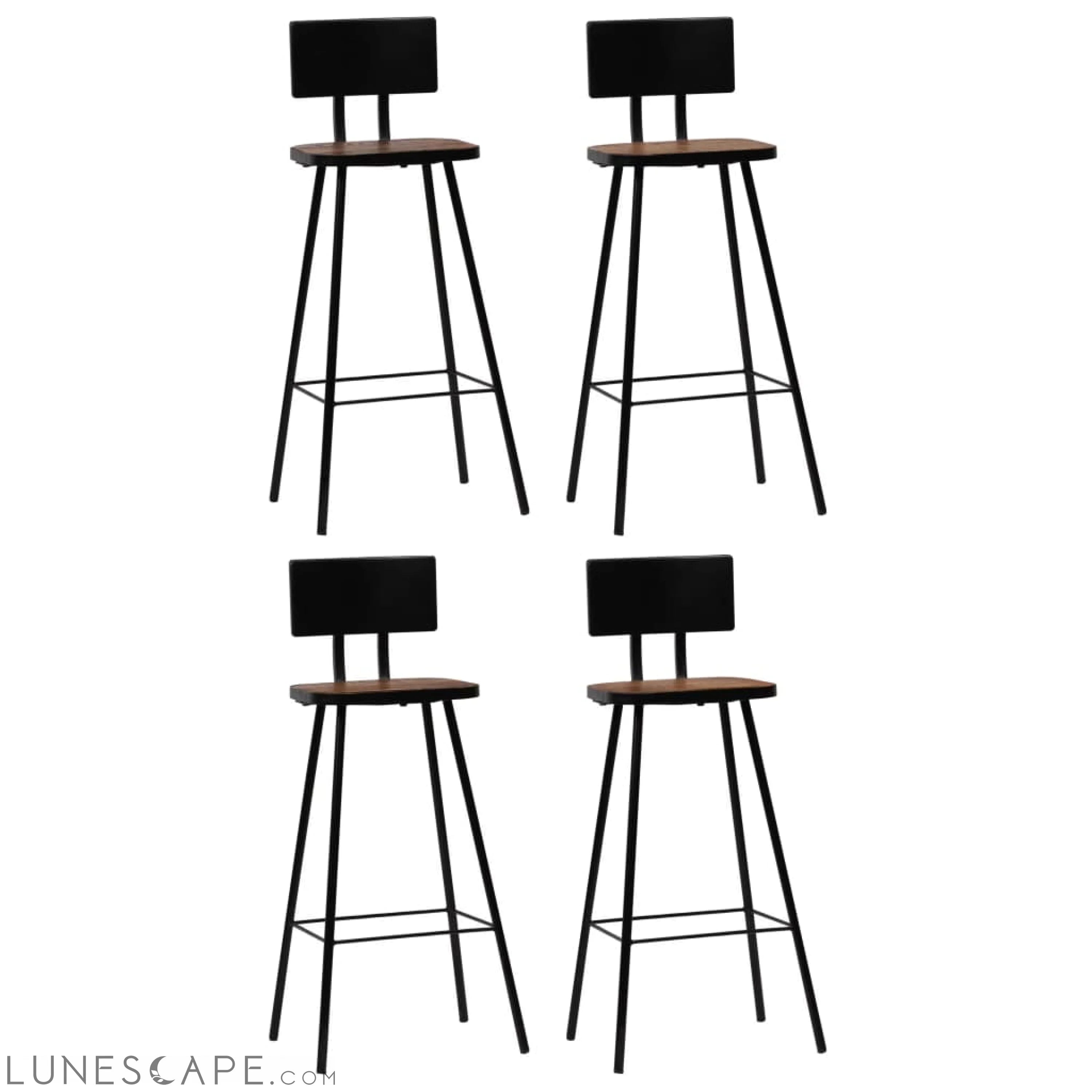 Bar Chairs 2 pcs Solid Reclaimed Wood LUNESCAPE