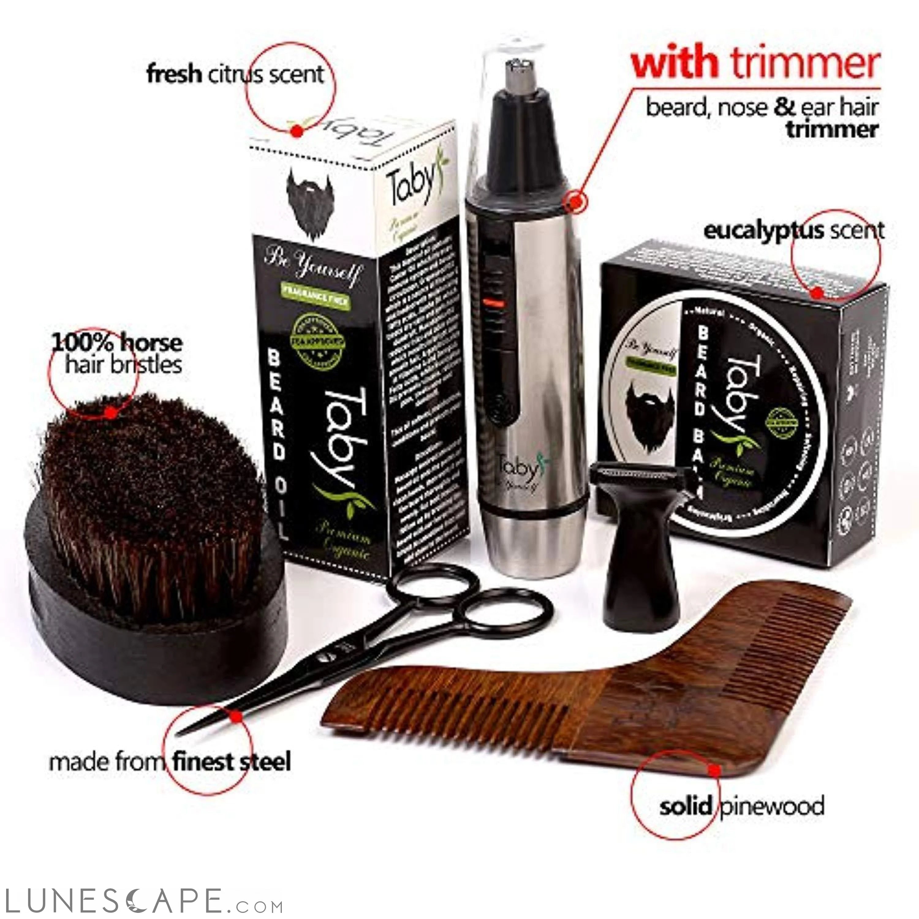 Beard Grooming and Trimming Set for Men LUNESCAPE