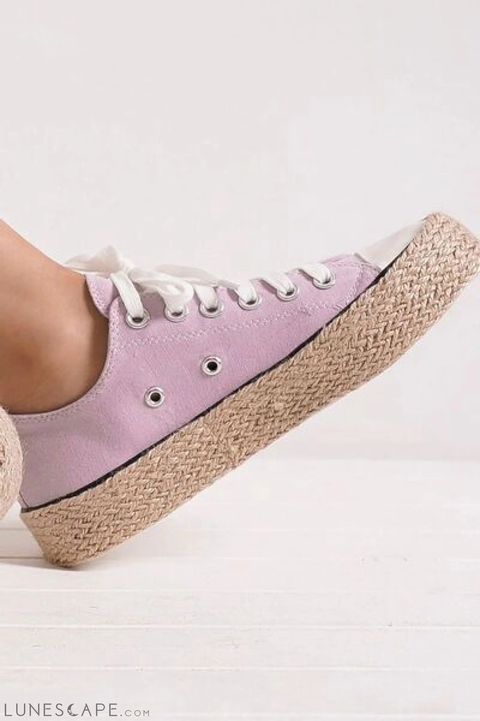 Beast Fashion Lace Up Woven Espadrille Sole Sneakers LUNESCAPE