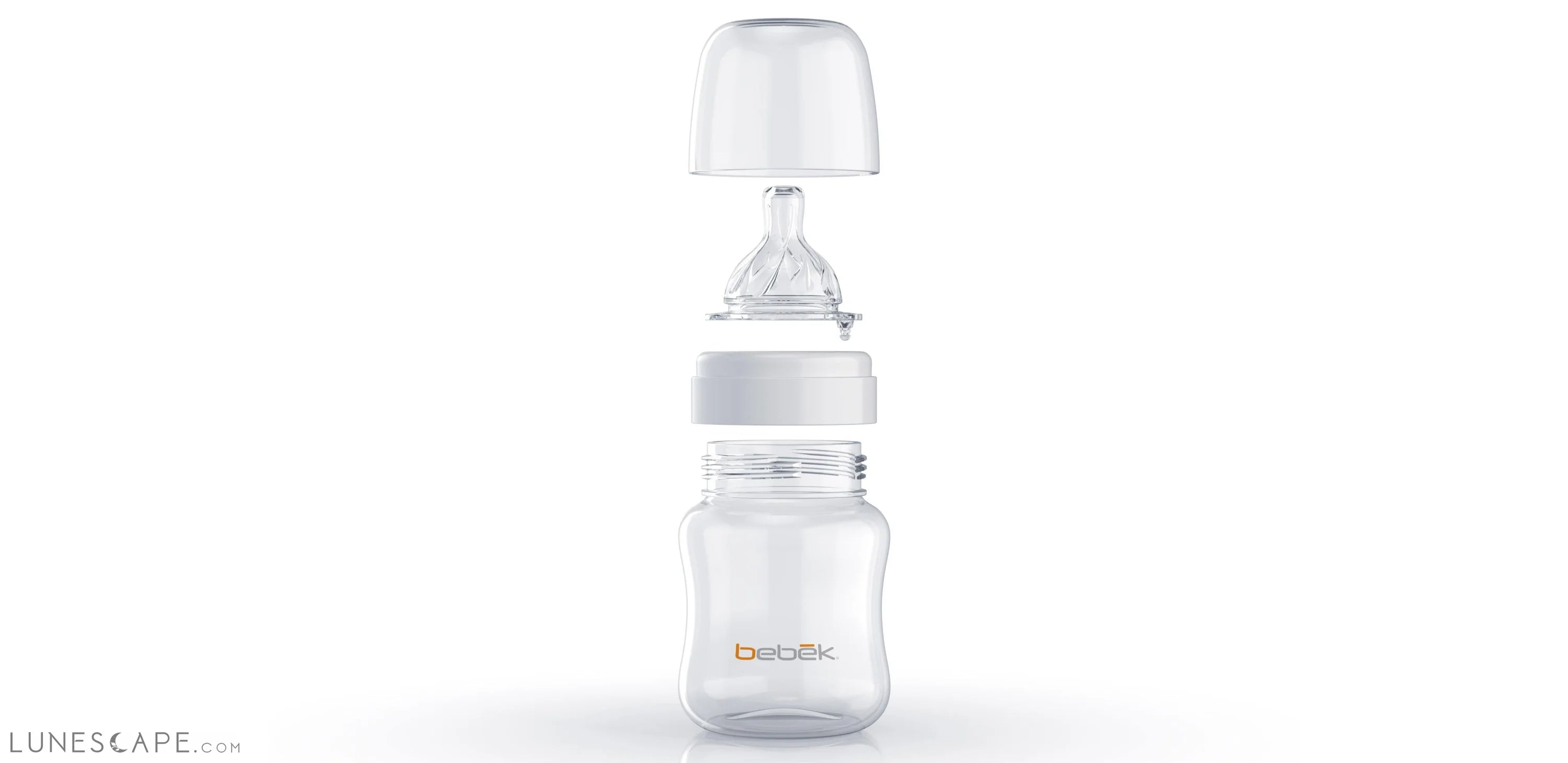 Bebek Classic Anti-Colic Baby Bottle (3 oz) - Pack of 2. BPA Free LUNESCAPE