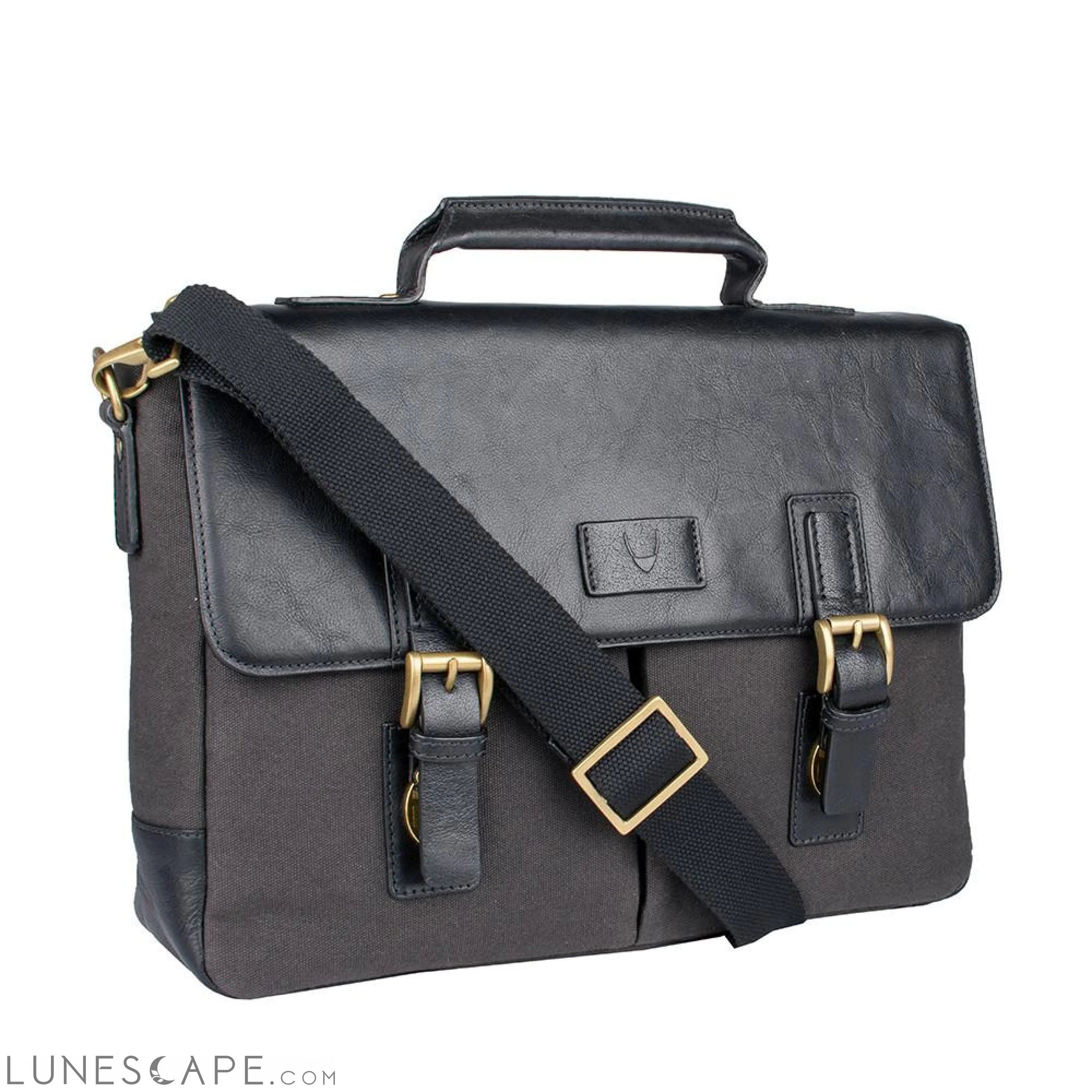 Bedouin Medium Canvas and Leather Briefcase LUNESCAPE