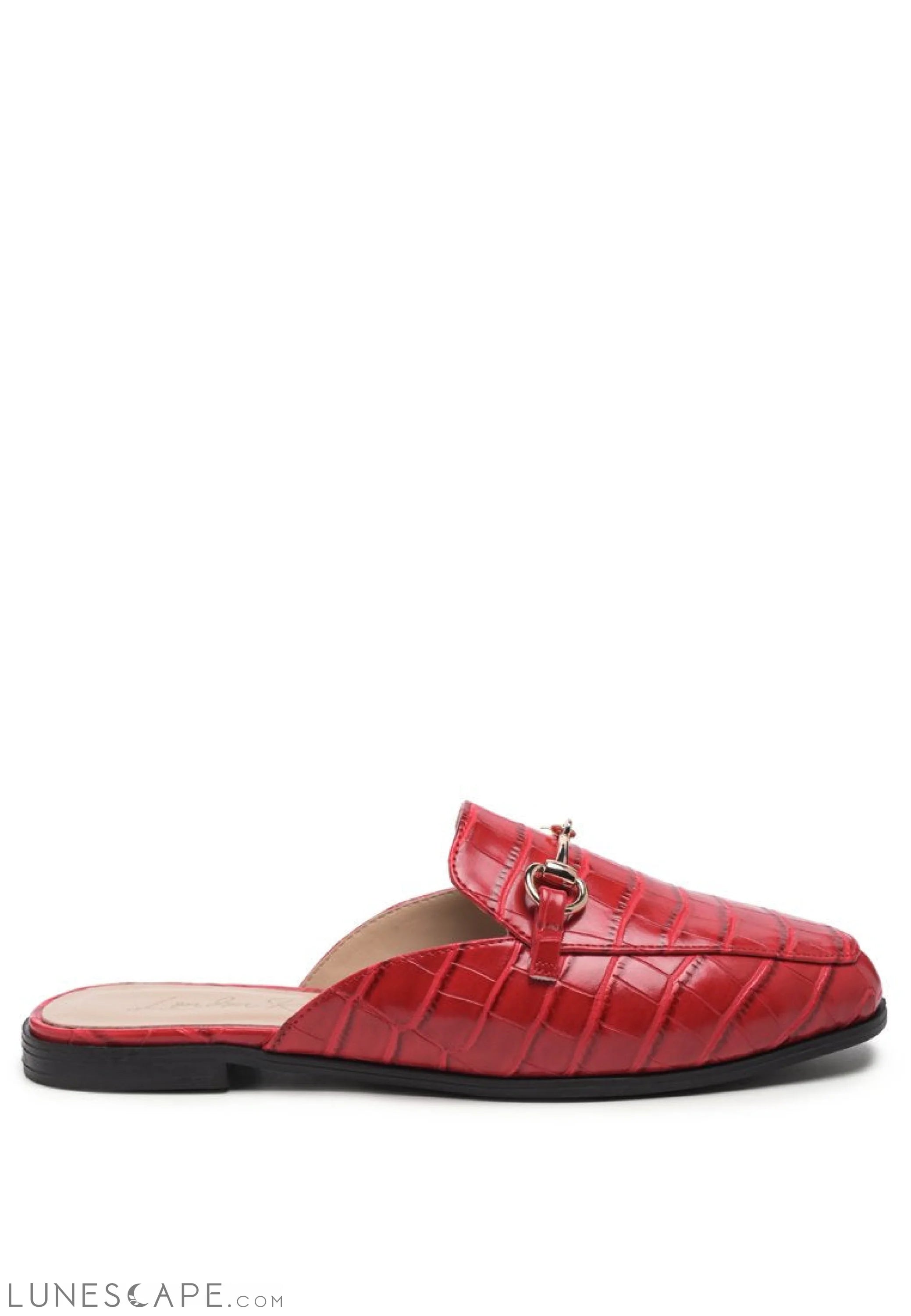 Begonia Buckled Faux Leather Croc Mules LUNESCAPE