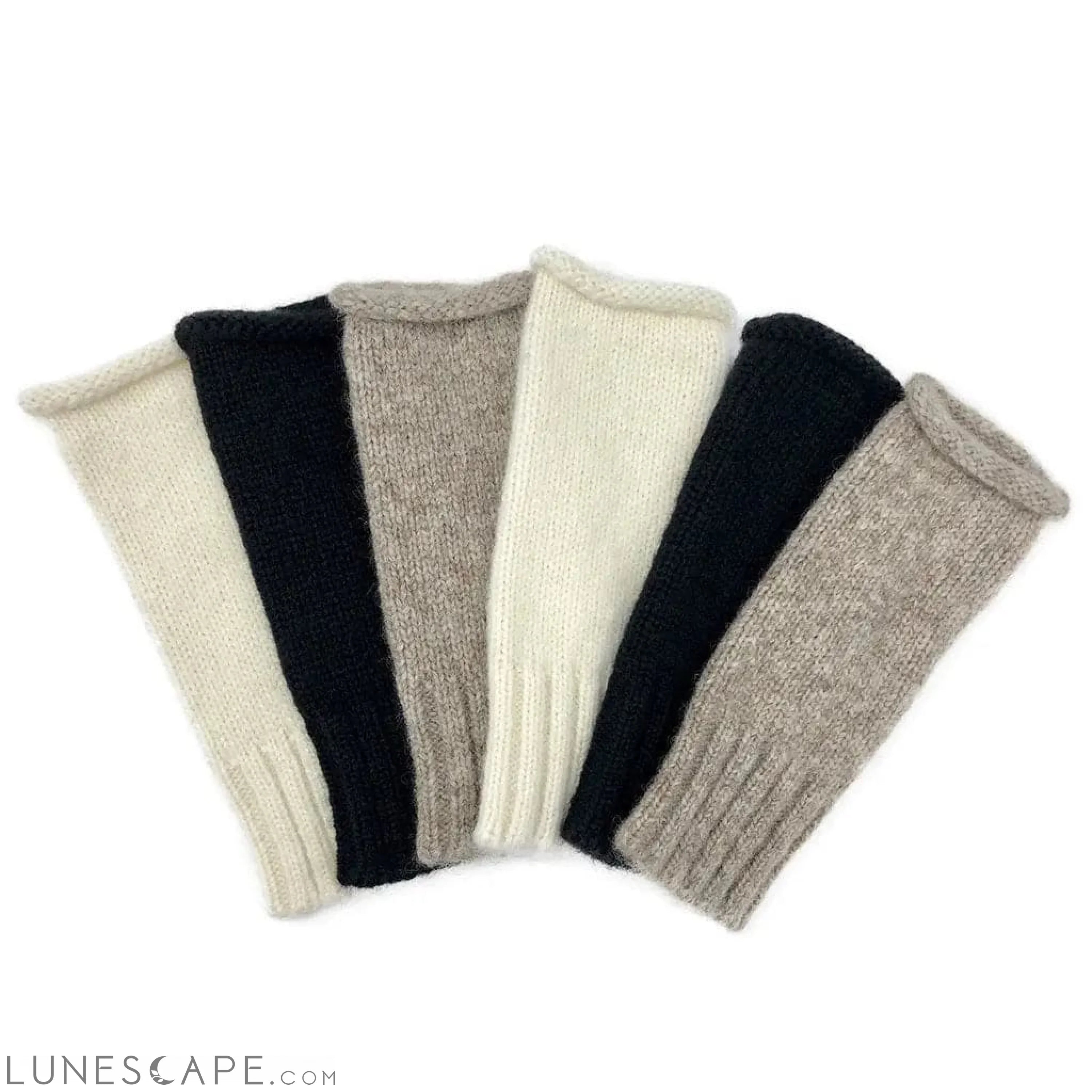 Beige Essential Knit Alpaca Gloves LUNESCAPE