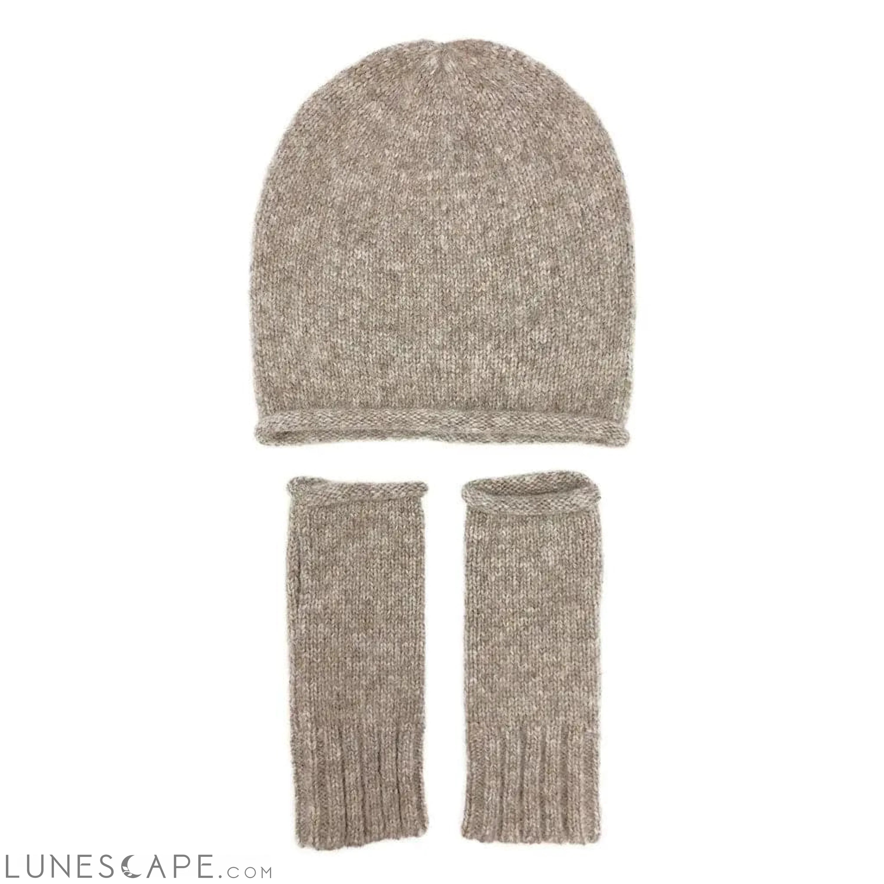 Beige Essential Knit Alpaca Gloves LUNESCAPE