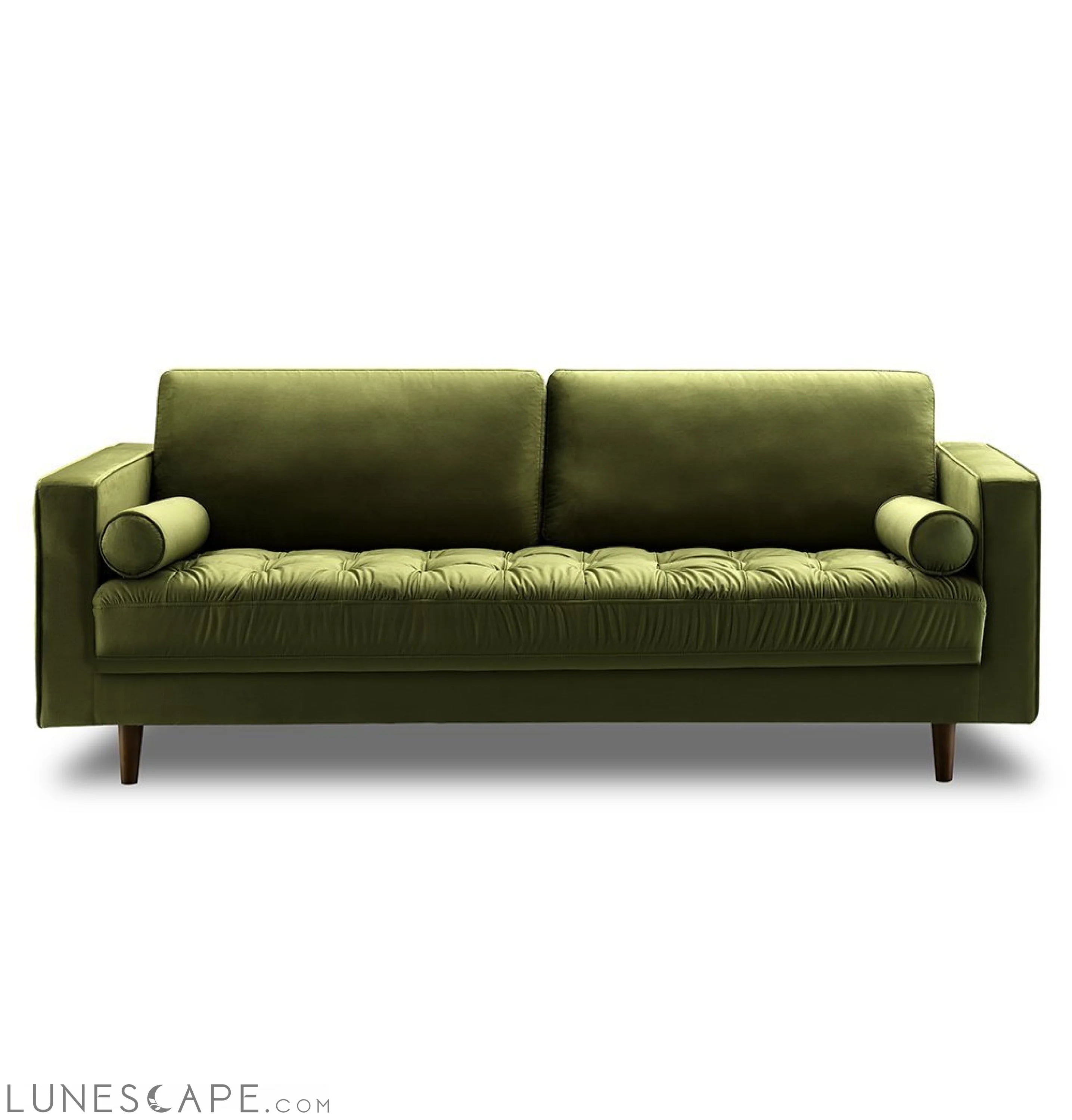 Bente Tufted Velvet 3-Seater Sofa - Green LUNESCAPE