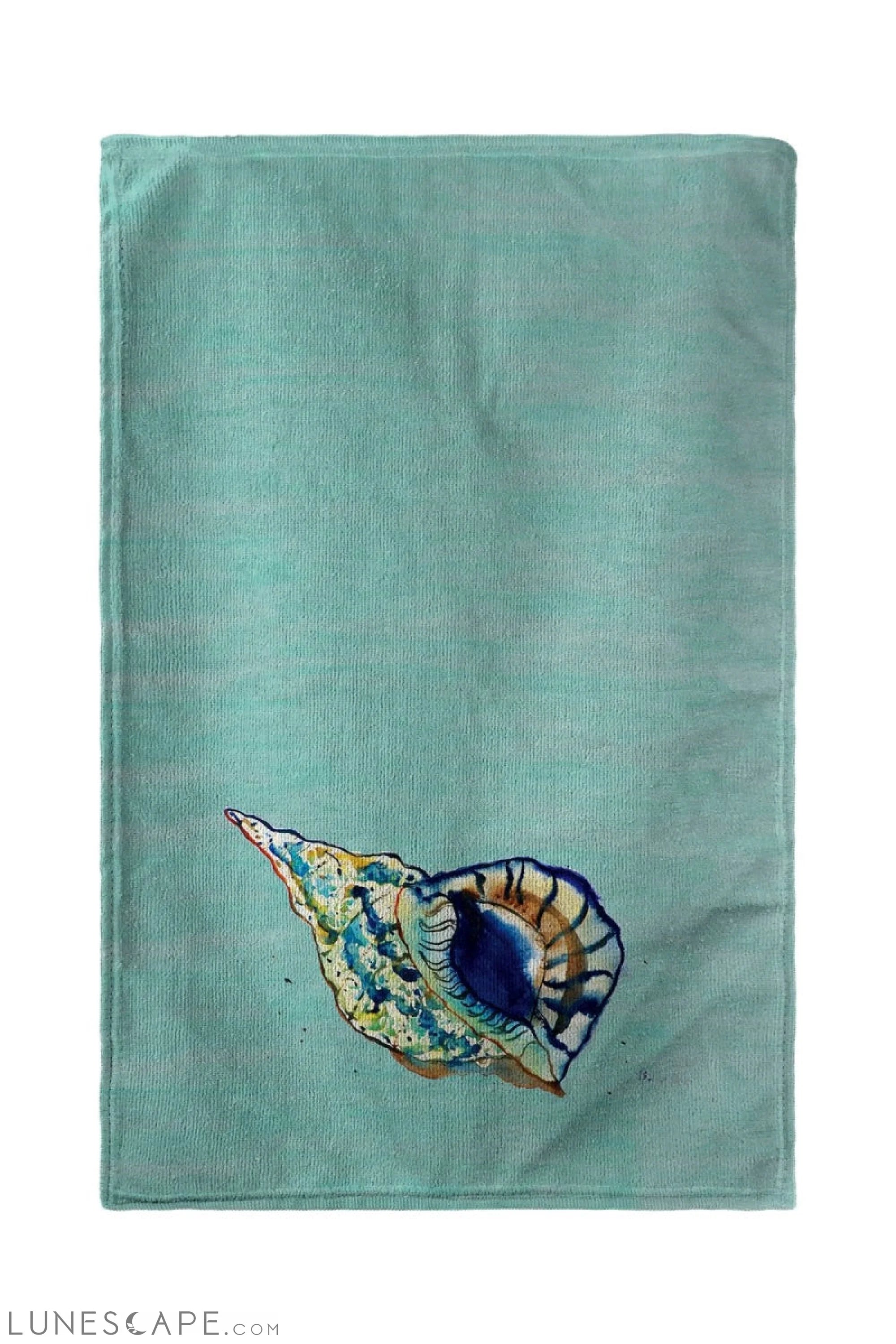 Betsy Drake 30 x 50 in. Betsys Shell - Teal Beach Towel LUNESCAPE