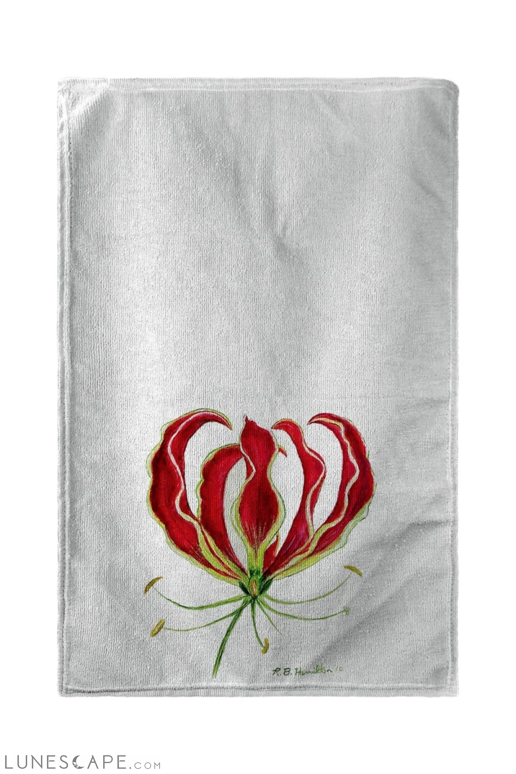 Betsy Drake 30 x 50 in. Red Lily Beach Towel LUNESCAPE