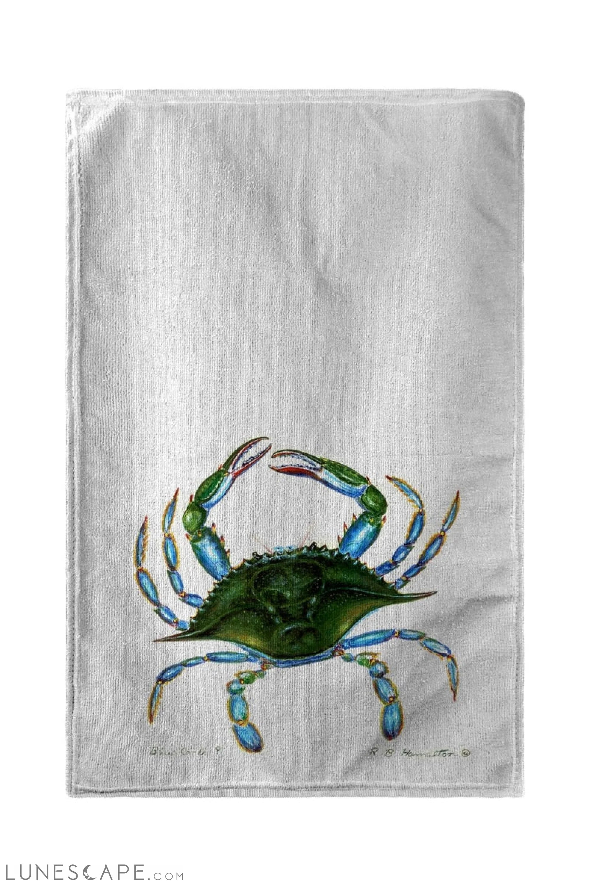 Betsy Drake Blue Crab - Female Beach Towel - 30 x 50 in. LUNESCAPE