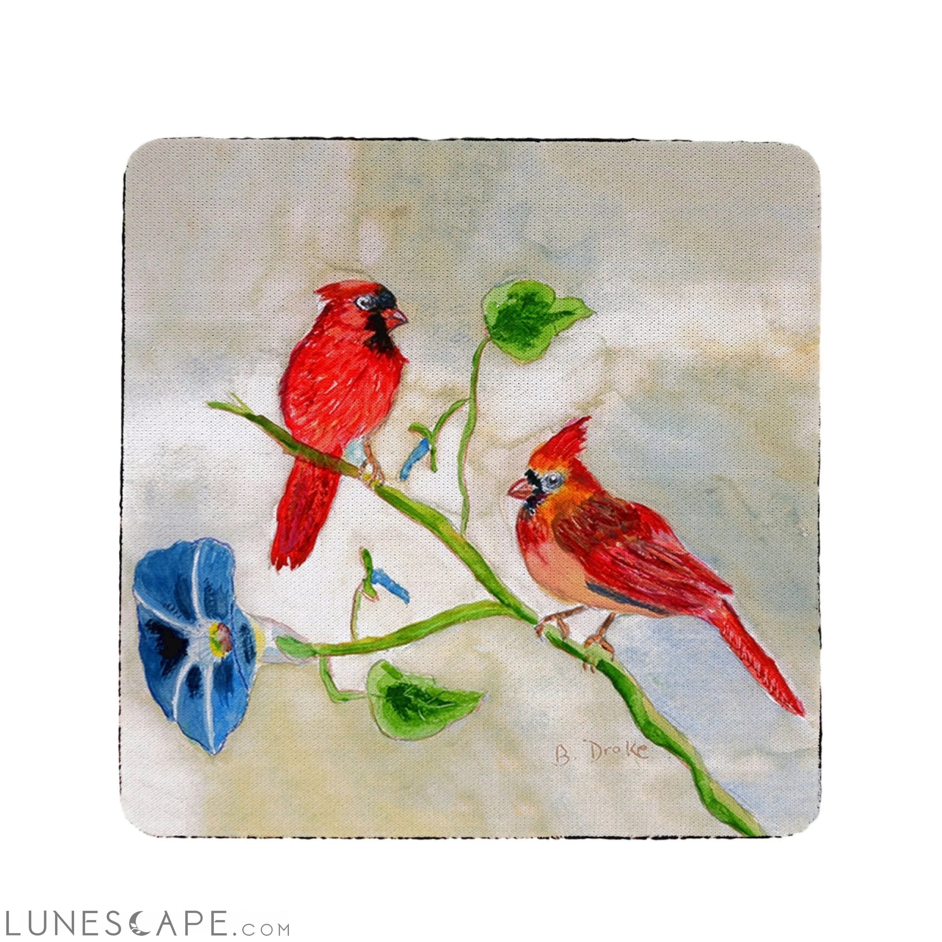 Betsy Drake Cardinals Coaster - Set of 4 LUNESCAPE
