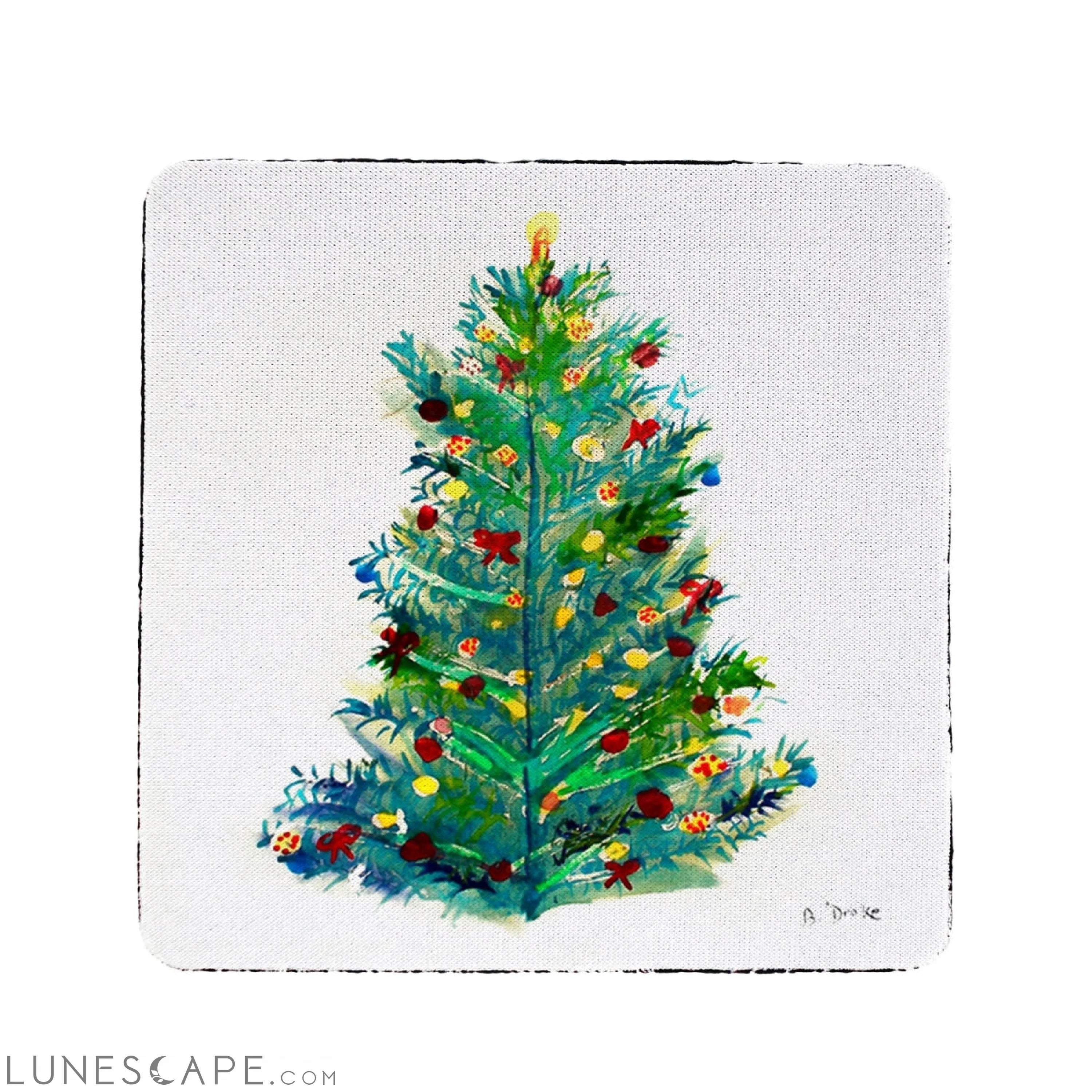 Betsy Drake Christmas Tree Coaster - Set of 4 LUNESCAPE