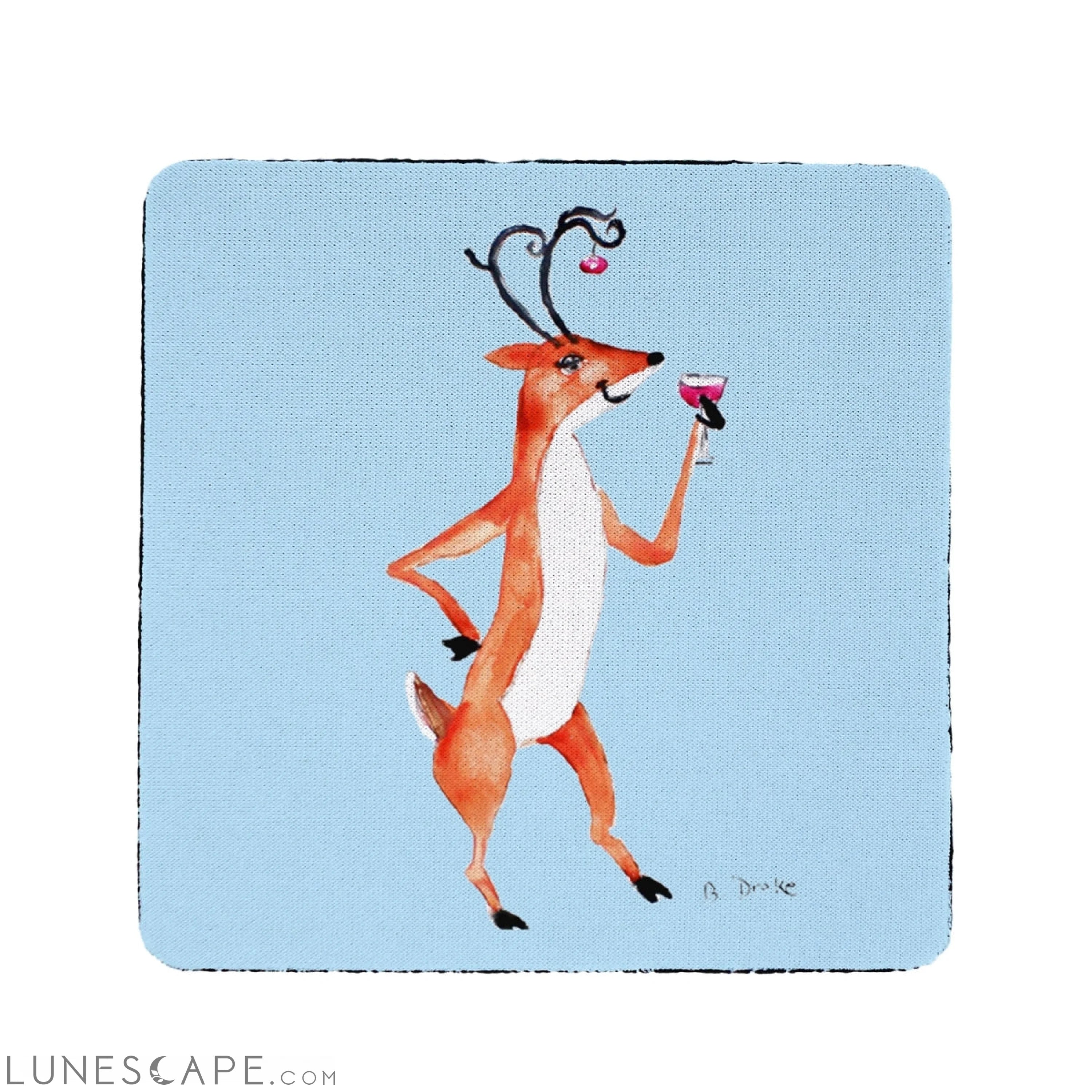 Betsy Drake Deer Party Coaster - Set of 4 LUNESCAPE