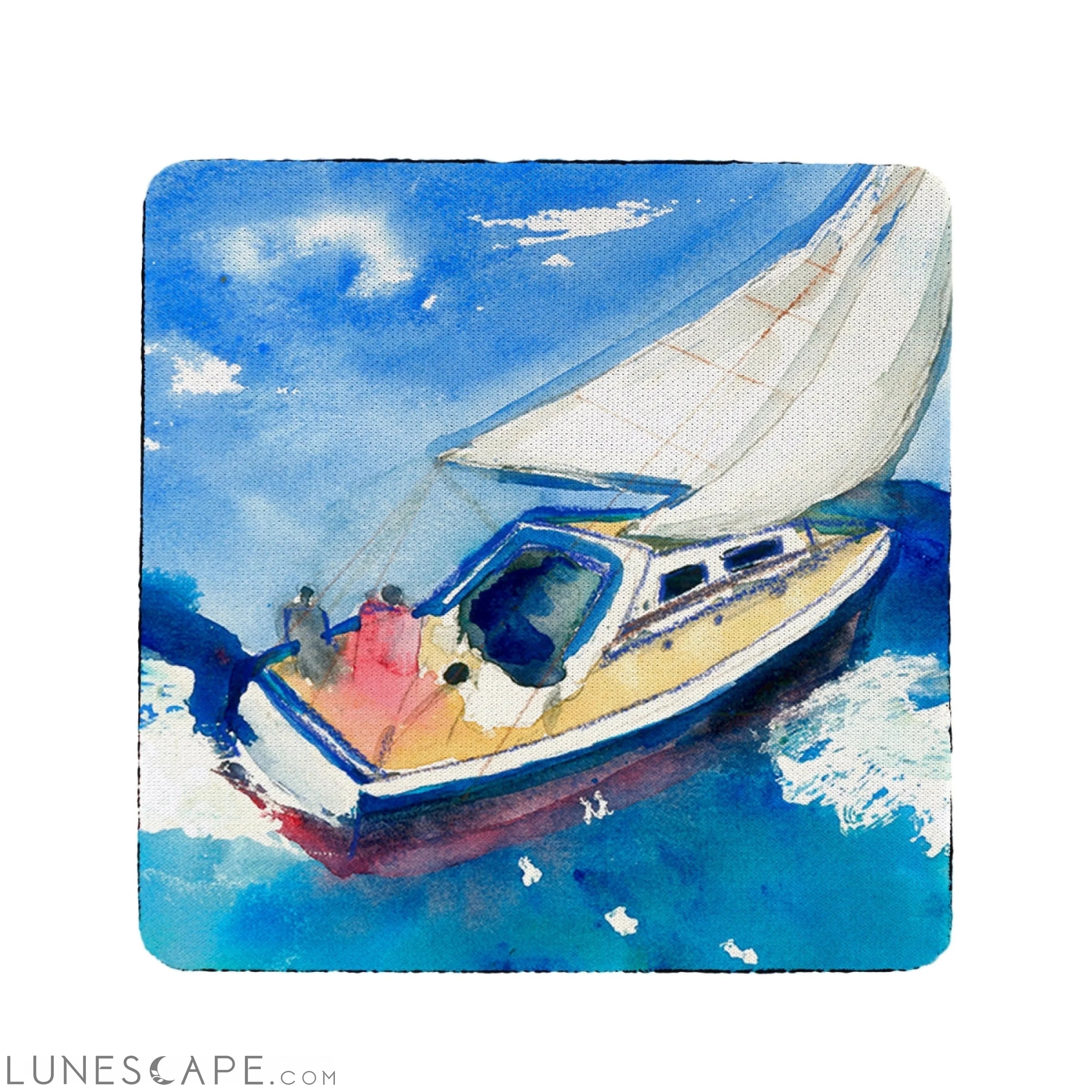 Betsy Drake Sailboat Coaster - Set of 4 LUNESCAPE