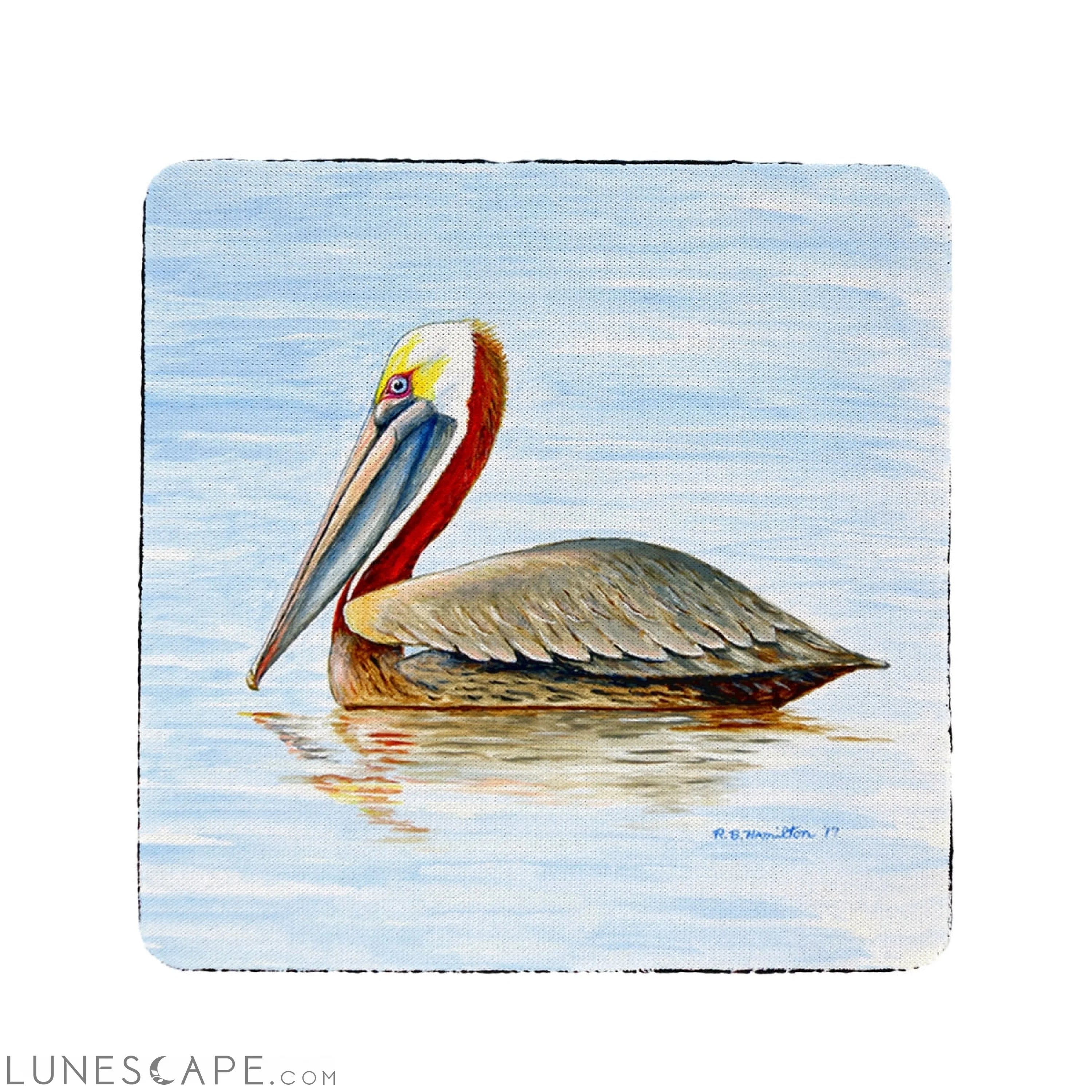 Betsy Drake Summer Pelican Coaster - Set of 4 LUNESCAPE