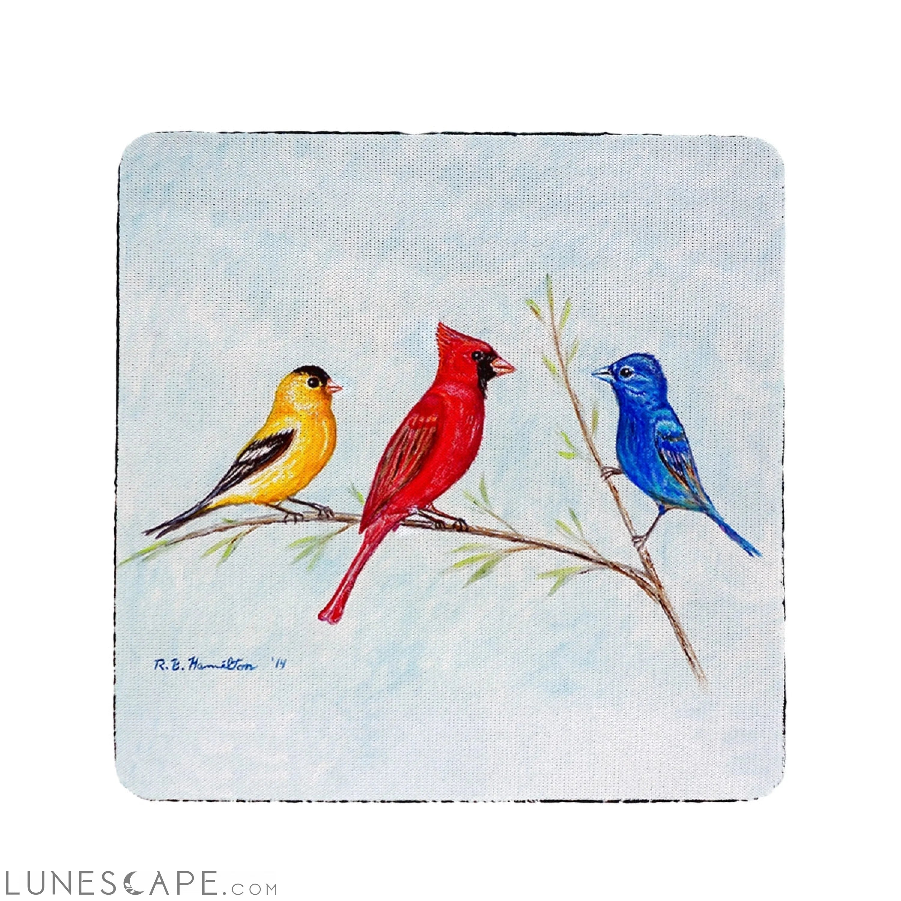 Betsy Drake Three Birds Coaster - Set of 4 LUNESCAPE