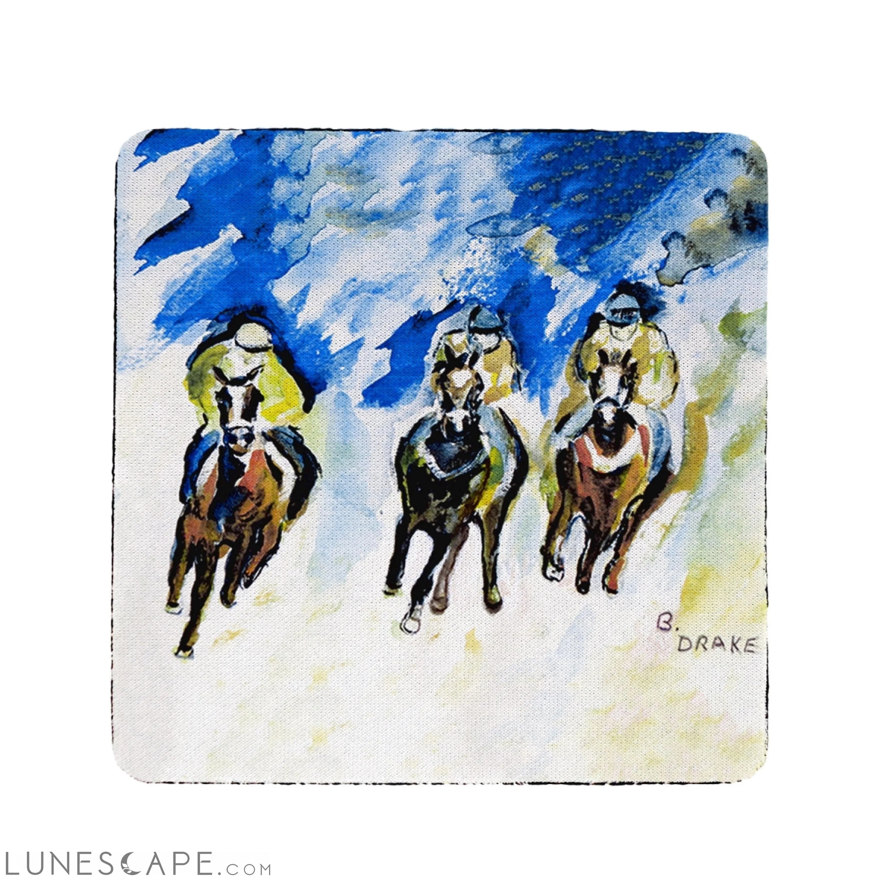 Betsy Drake Three Racing Coaster - Set of 4 LUNESCAPE