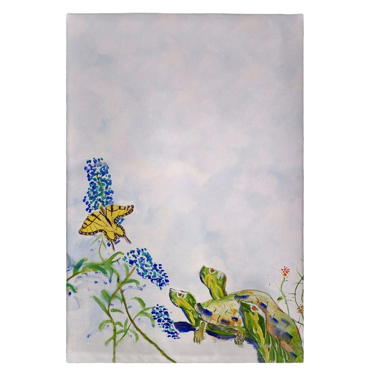 Betsy Drake Turtles & Butterfly Guest Towel - 20 x 20 in. LUNESCAPE