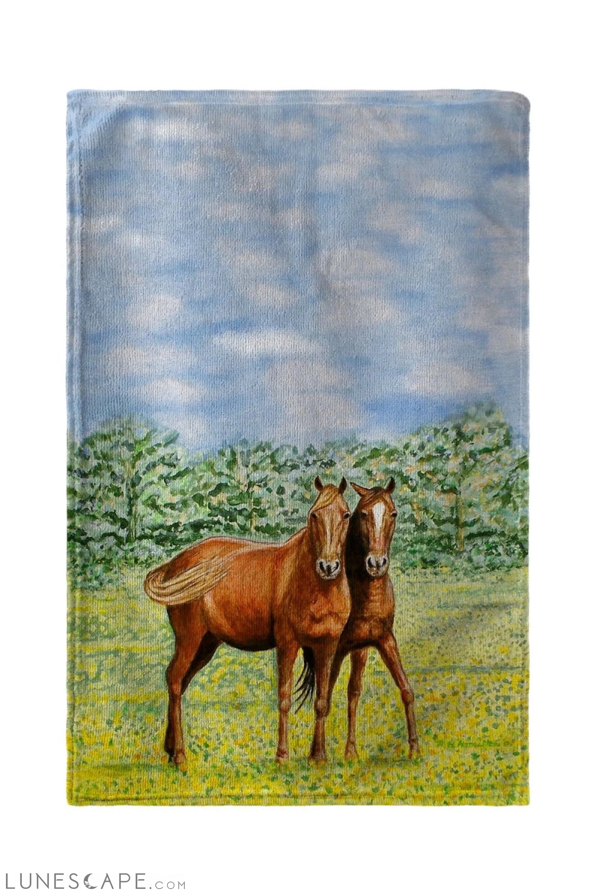 Betsy Drake Two Horses Beach Towel - 30 x 50 in. LUNESCAPE