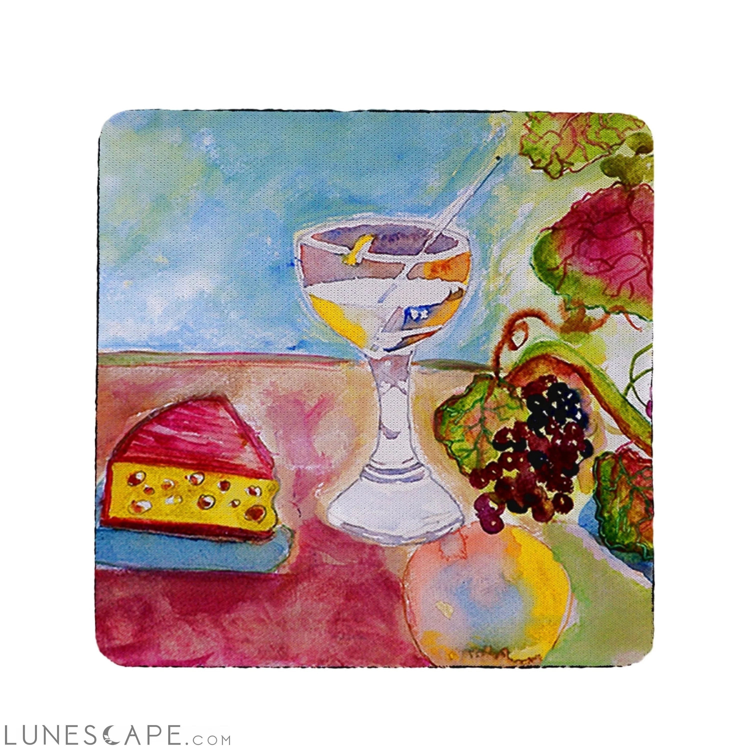 Betsy Drake Wine & Cheese Coaster - Set of 4 LUNESCAPE