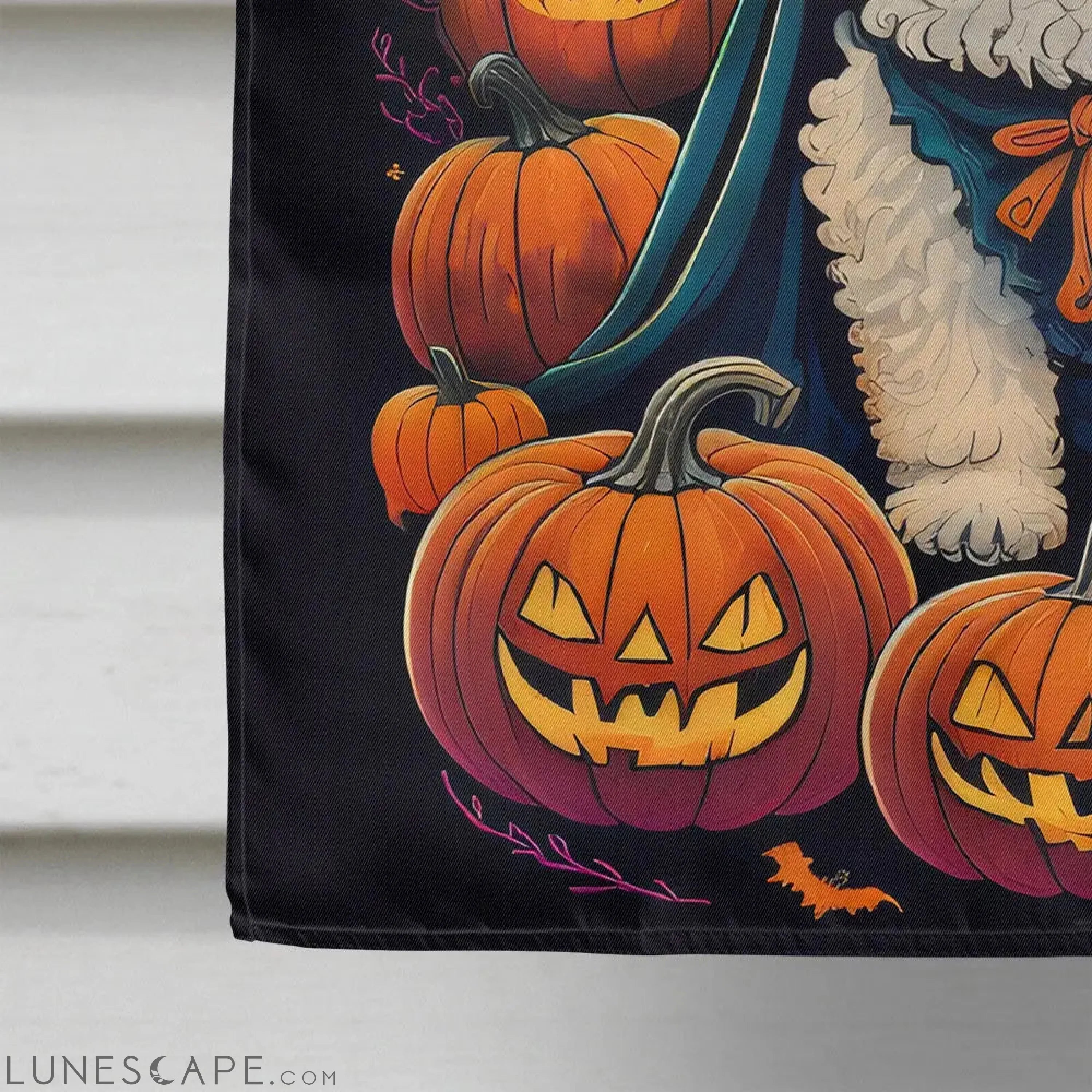 Bichon Frise Witchy Halloween House Flag LUNESCAPE