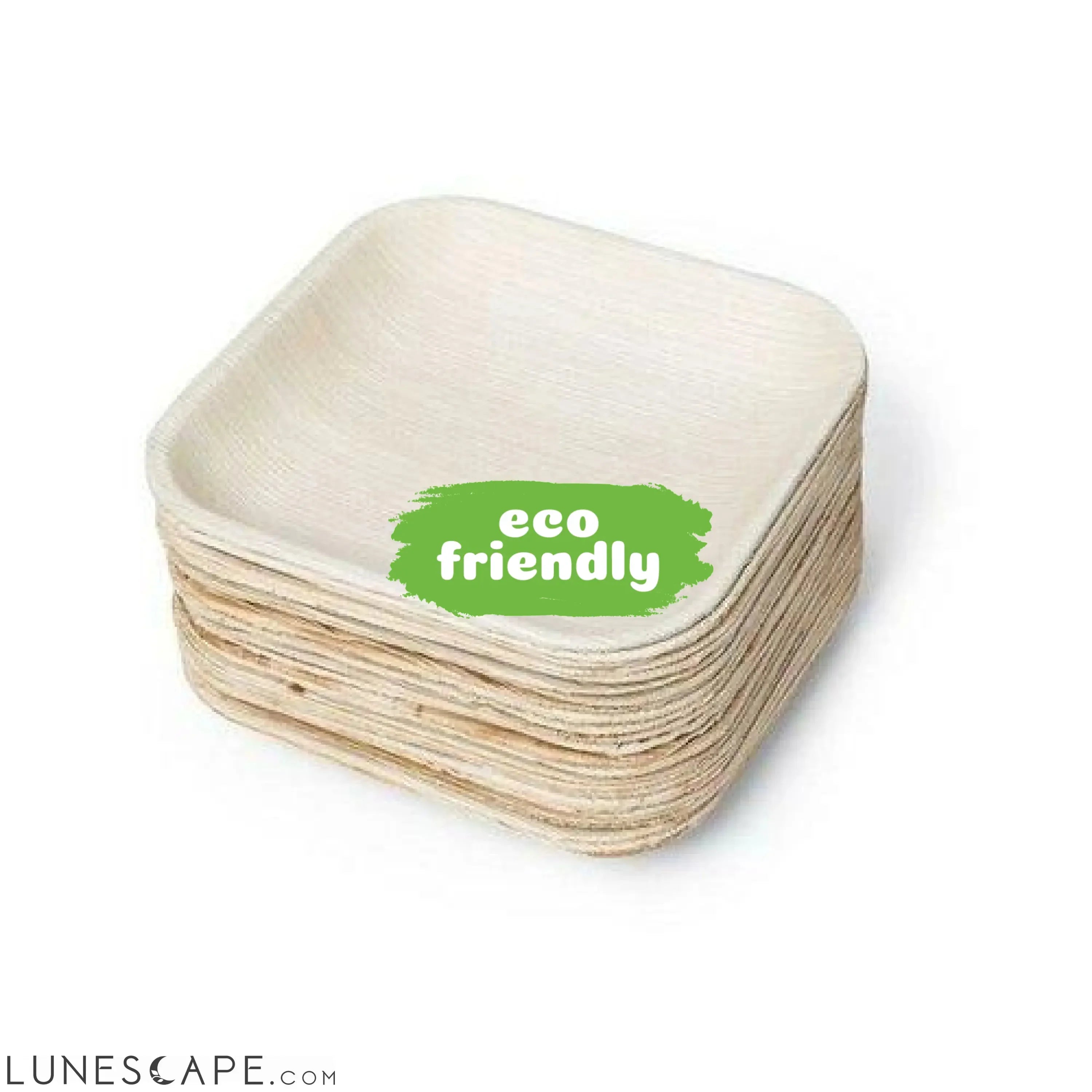 Biodegradable Palm Leaf Plates Square 7" Inch LUNESCAPE