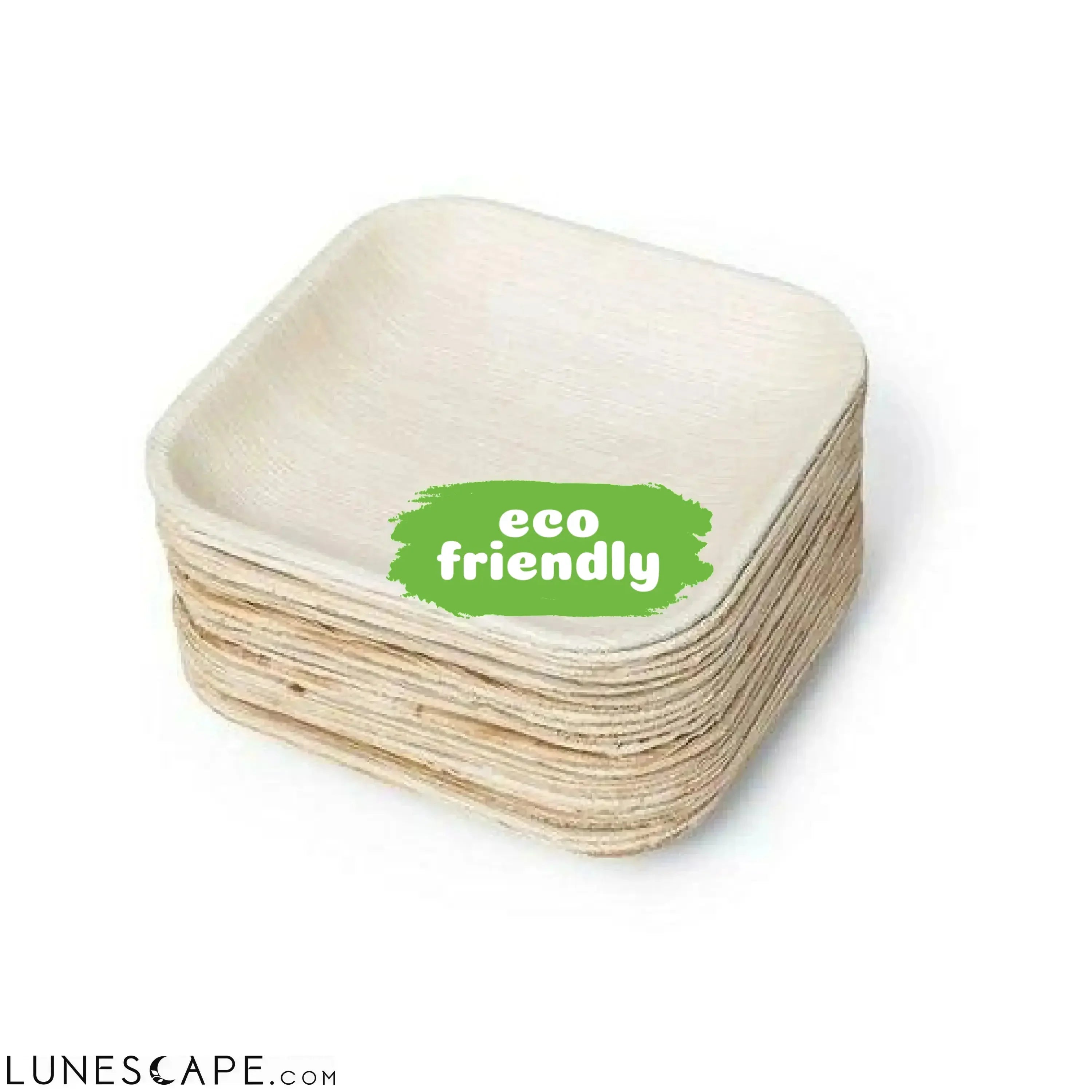 Biodegradable Palm Leaf Plates Square 7" Inch LUNESCAPE