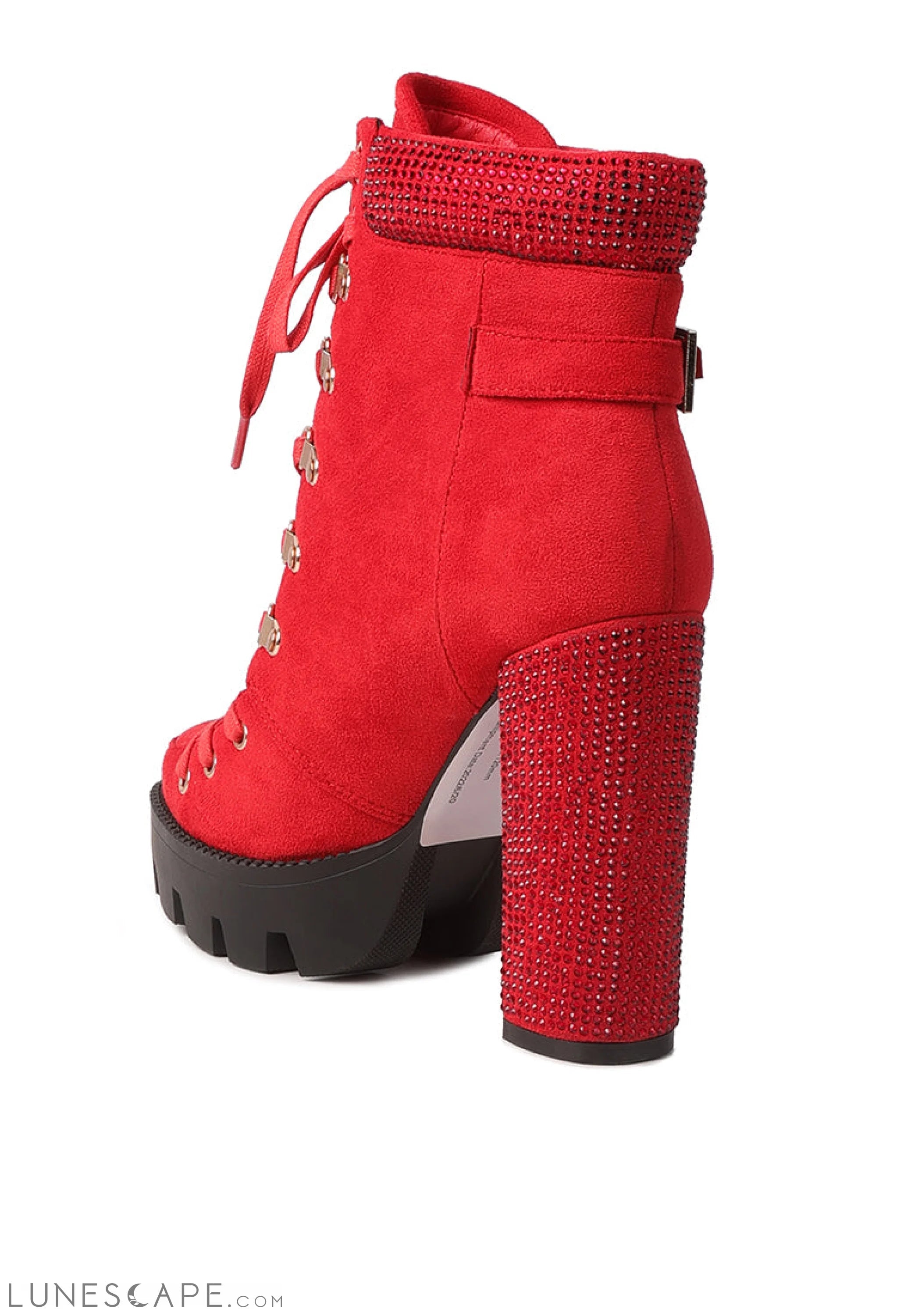 Birch Block Heeled Ankle Boots LUNESCAPE