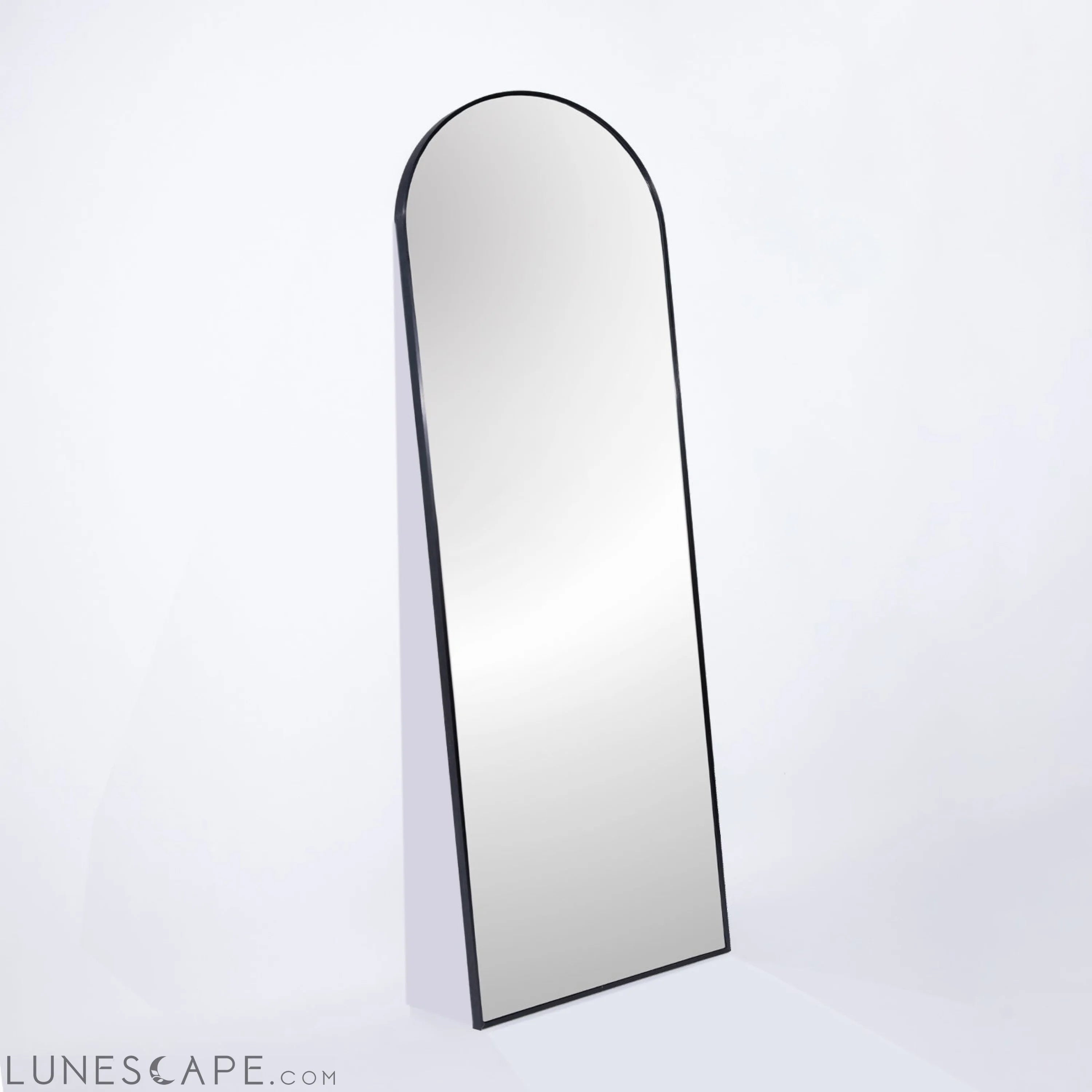 Black 63x20 inch metal arch stand full length mirror LUNESCAPE