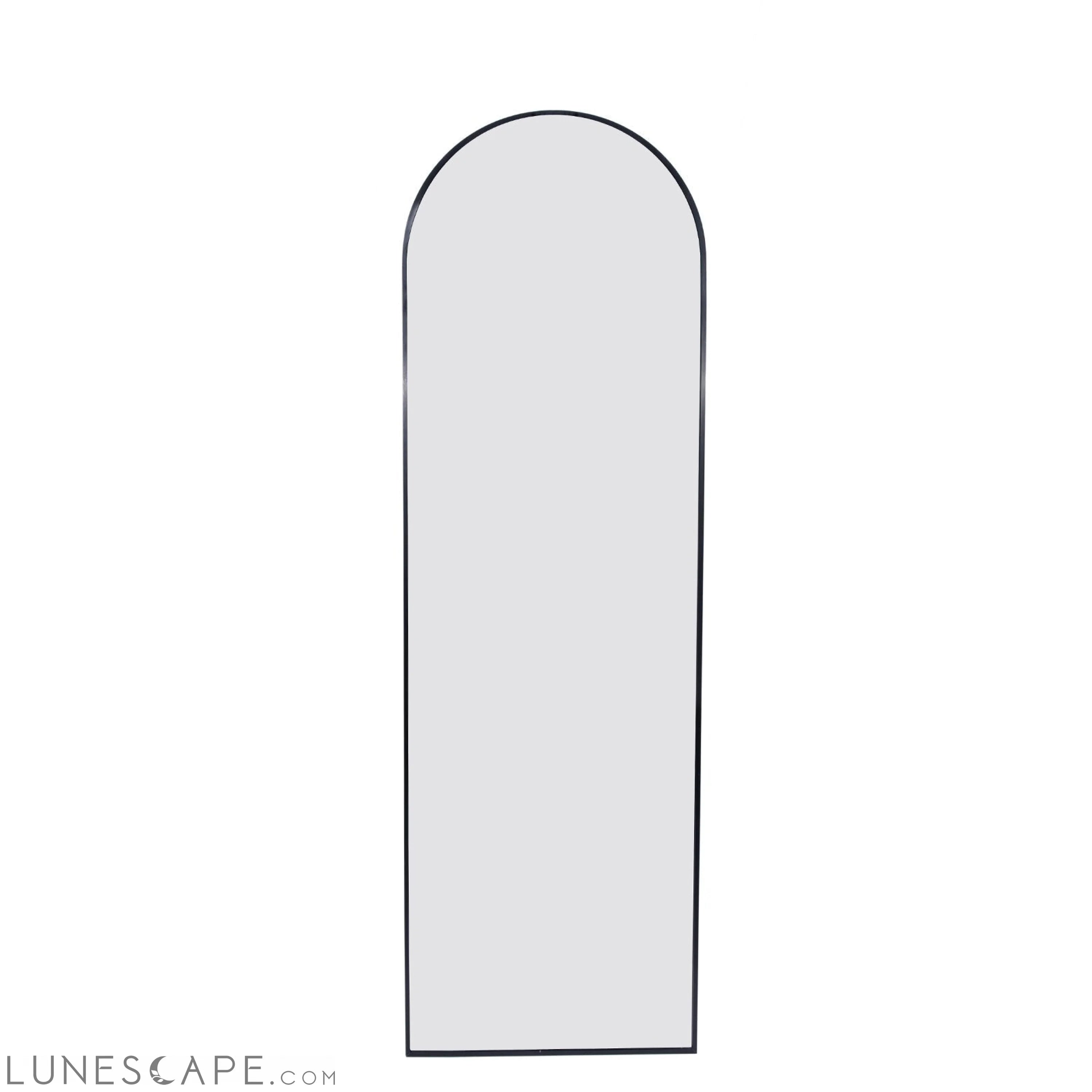 Black 63x20 inch metal arch stand full length mirror LUNESCAPE