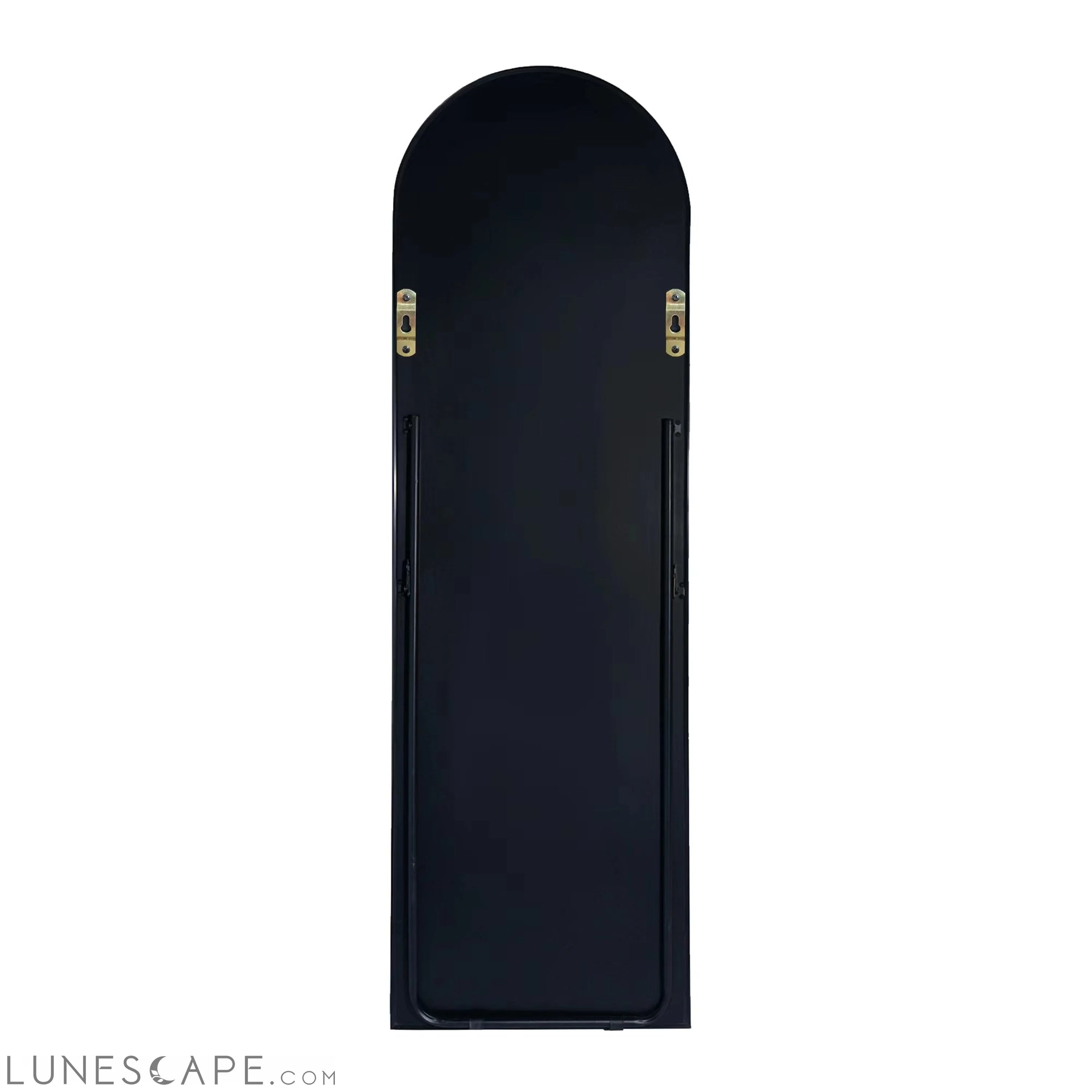 Black 63x20 inch metal arch stand full length mirror LUNESCAPE