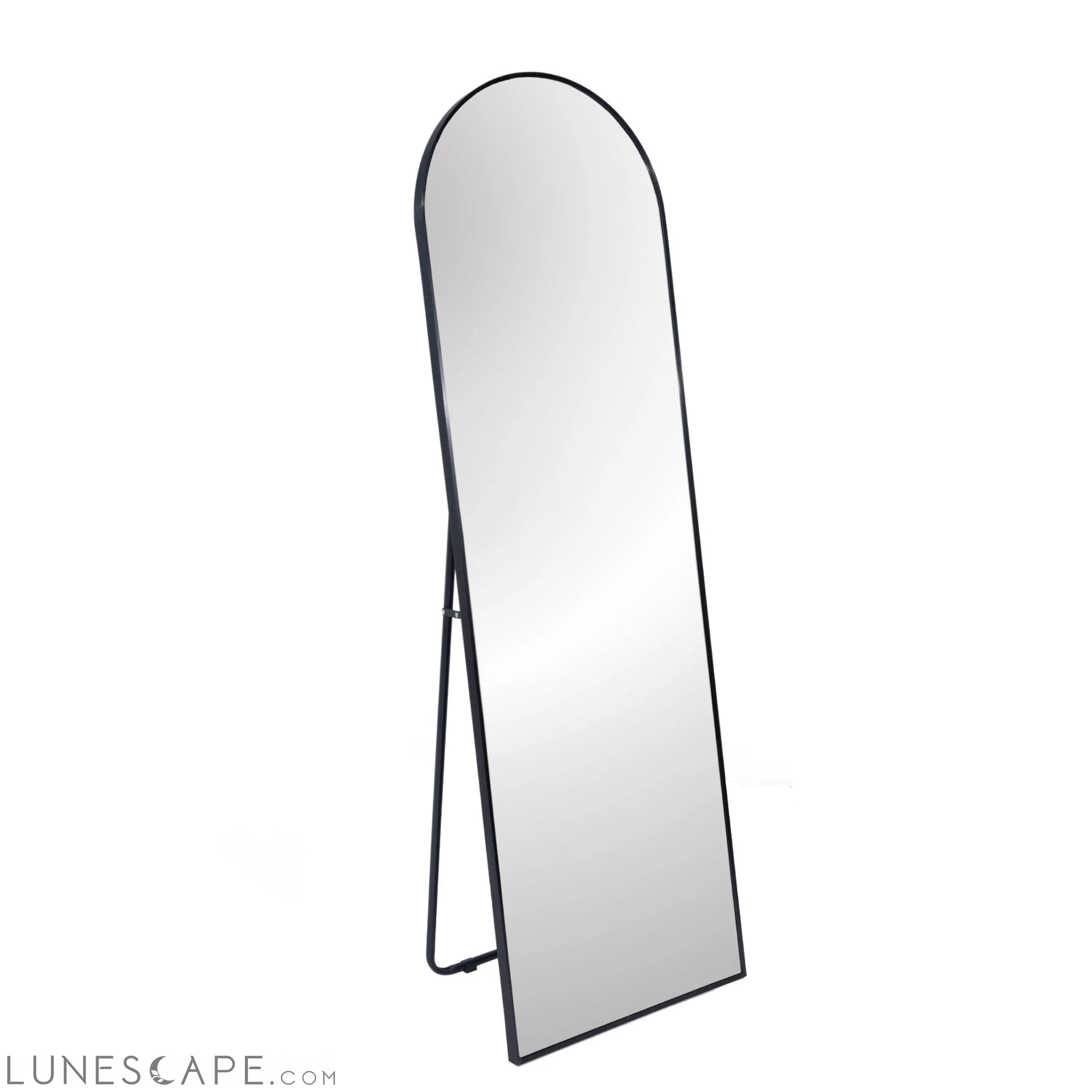 Black 71x23.6 inch metal arch stand full length mirror LUNESCAPE