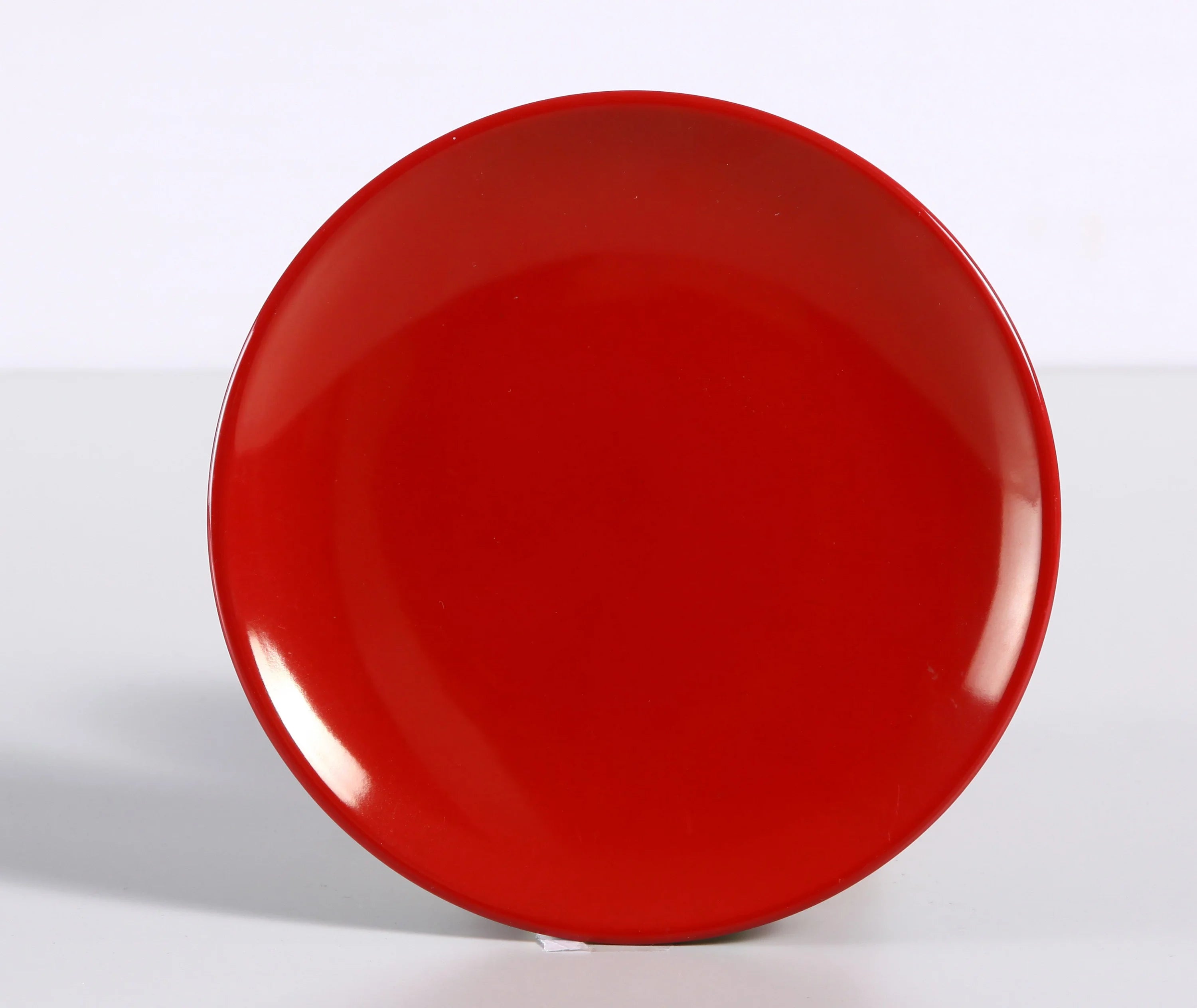 Black and Red Two-Tone Round Salad Plate LUNESCAPE