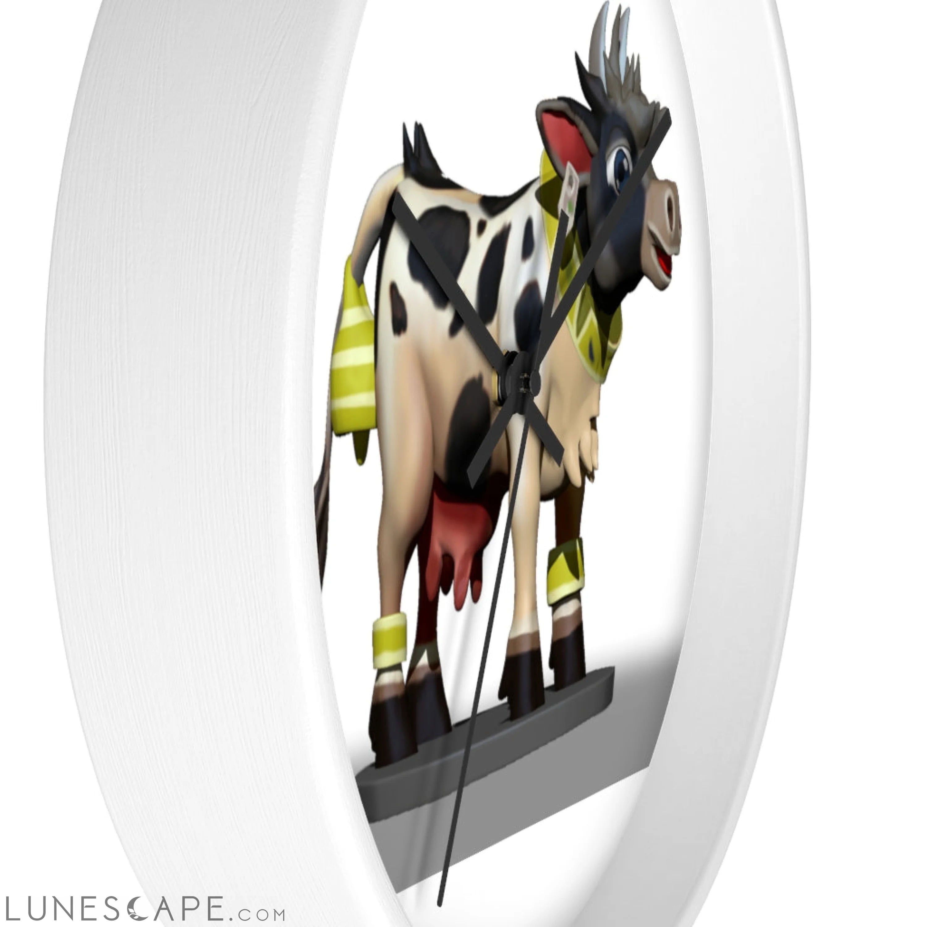 Black and White Cow Wall clock LUNESCAPE