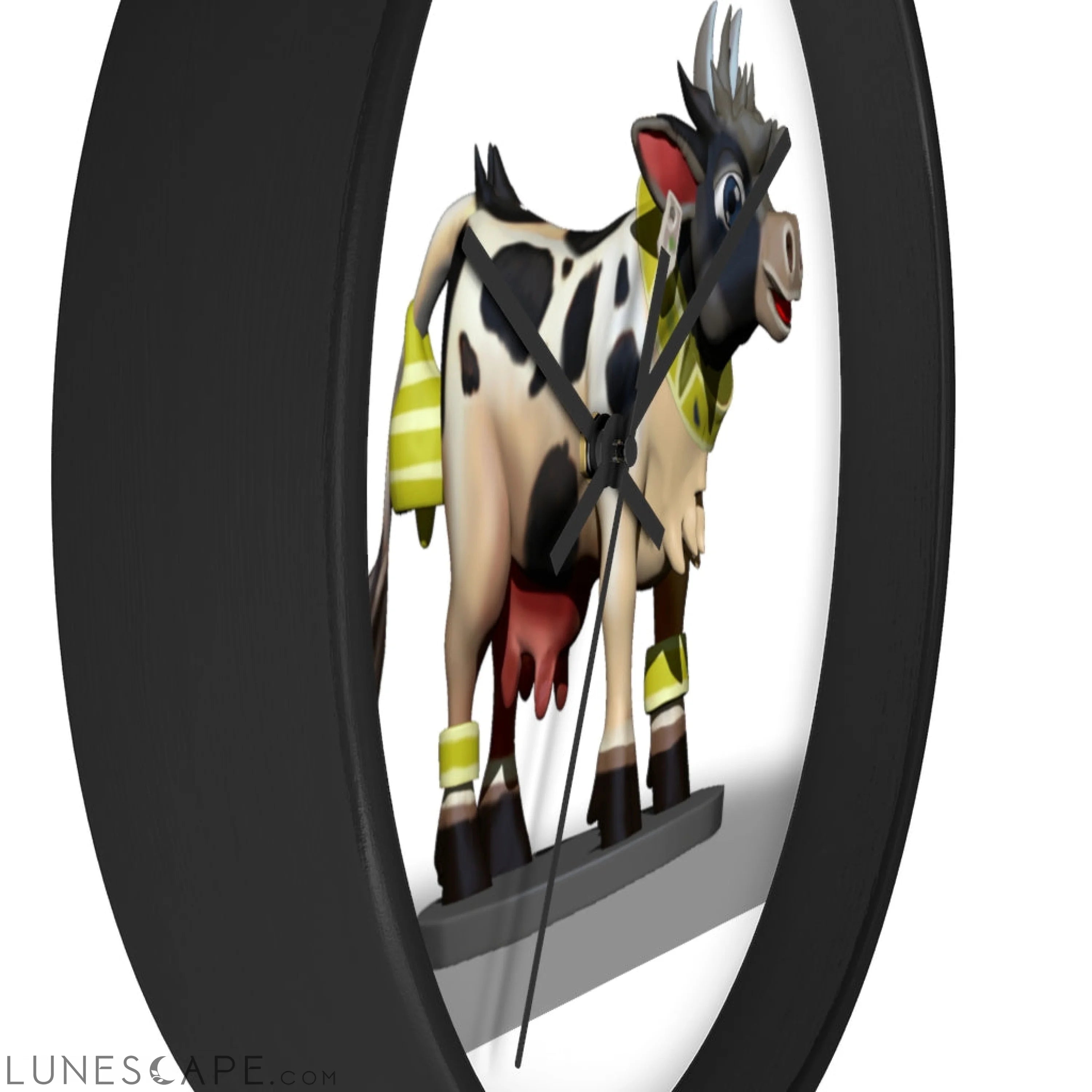 Black and White Cow Wall clock LUNESCAPE
