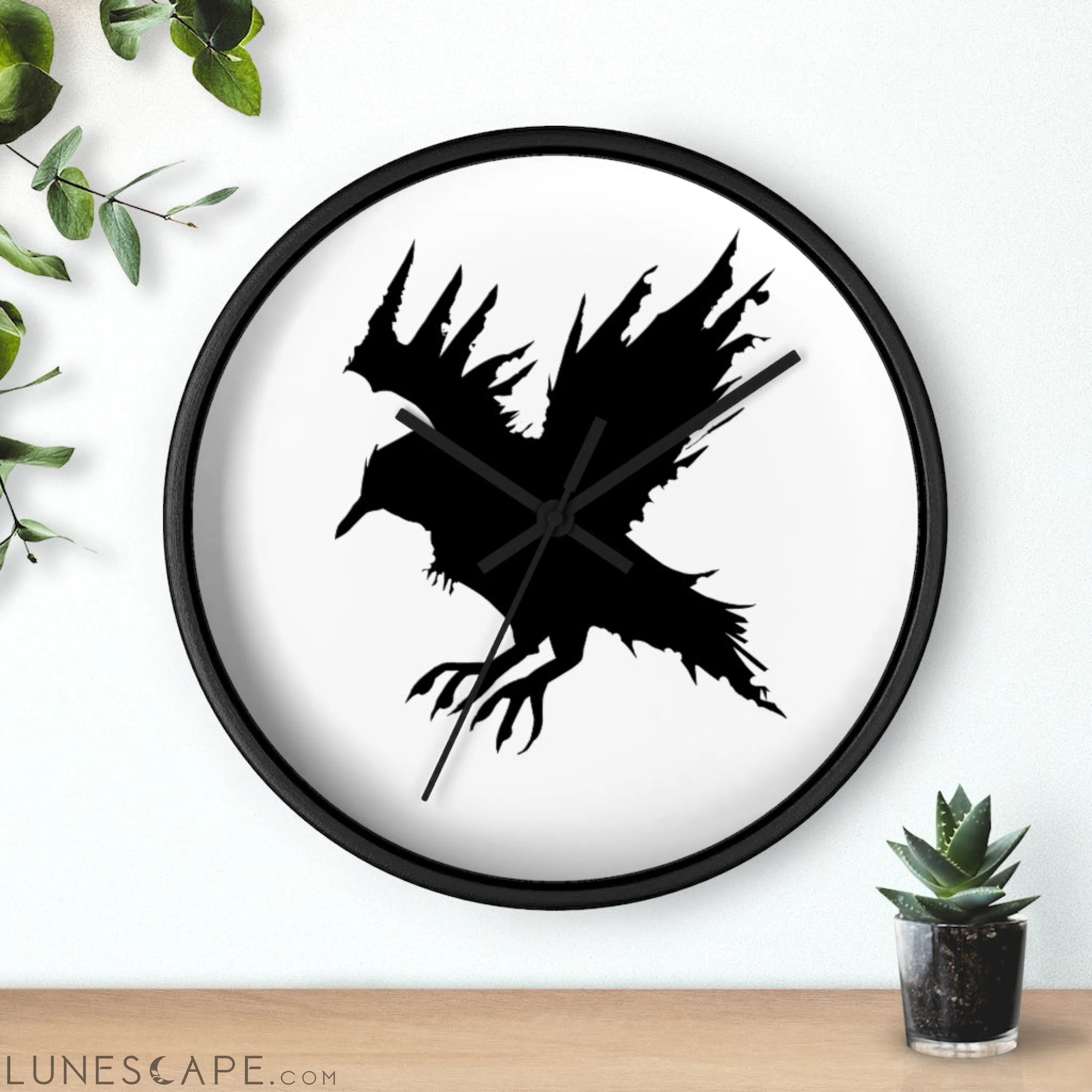 Black Crow Wall clock LUNESCAPE