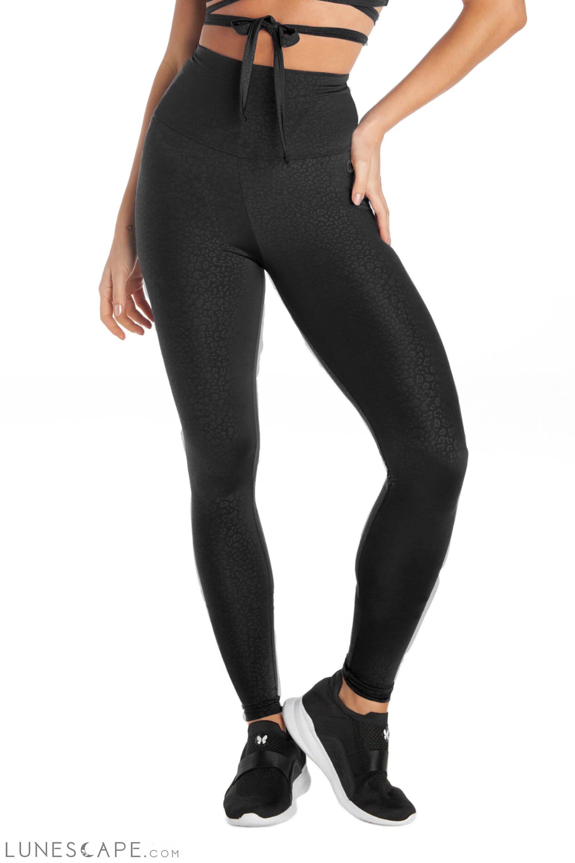 Black Dream High Black Leopard Waisted Leggings LUNESCAPE