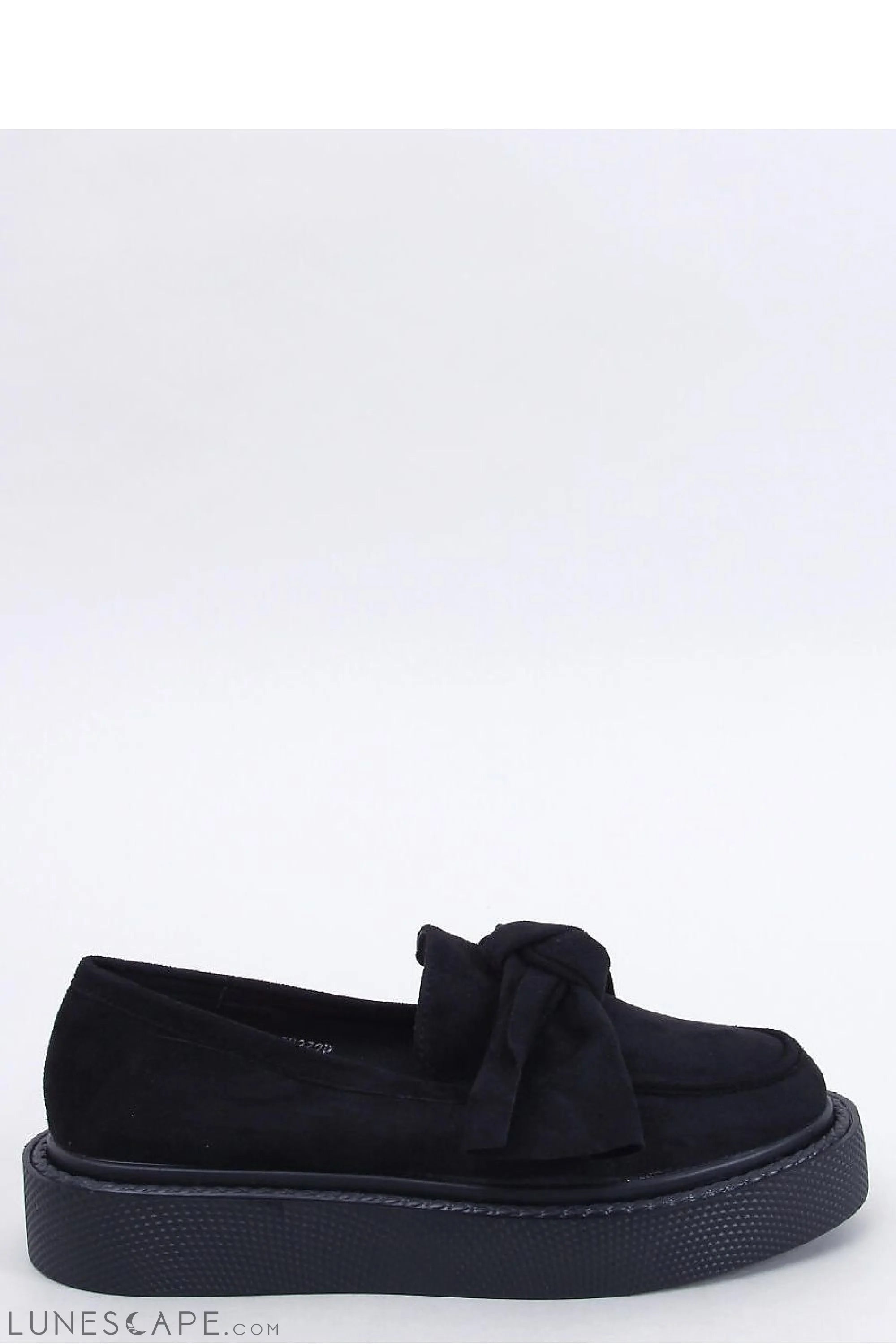 Black Eco-Suede Loafers for Women – Chunky Slip-On Shoes with Block Sole LUNESCAPE