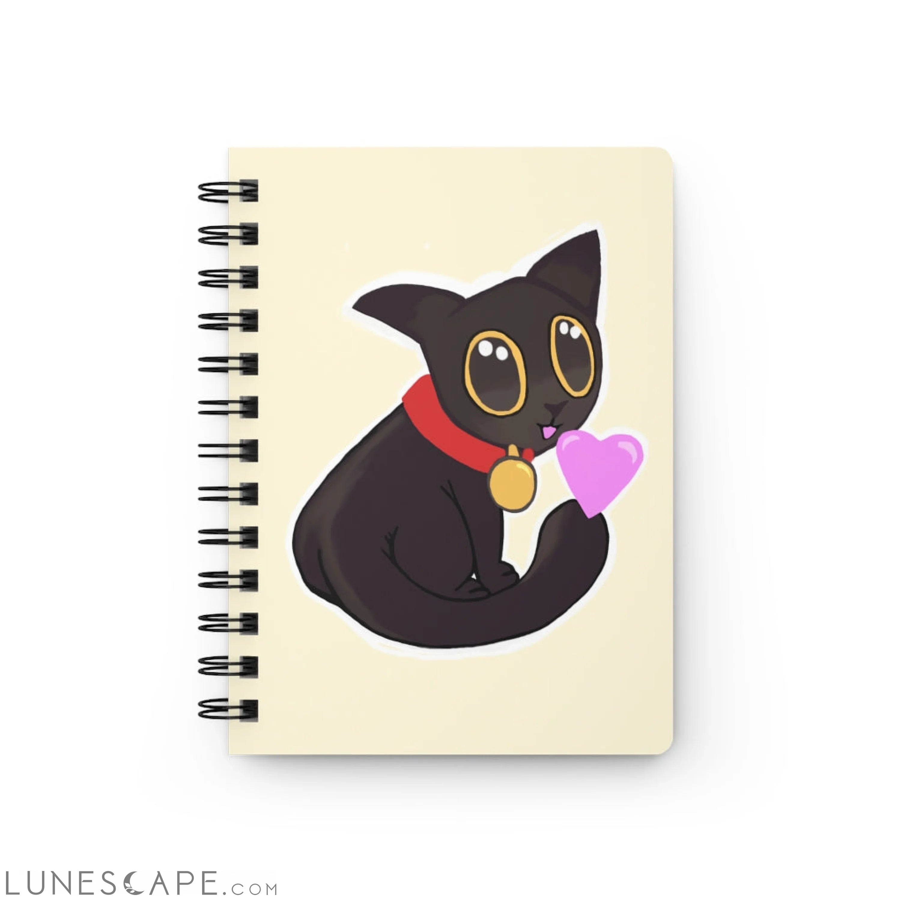 Black Kitty Spiral Bound Journal LUNESCAPE