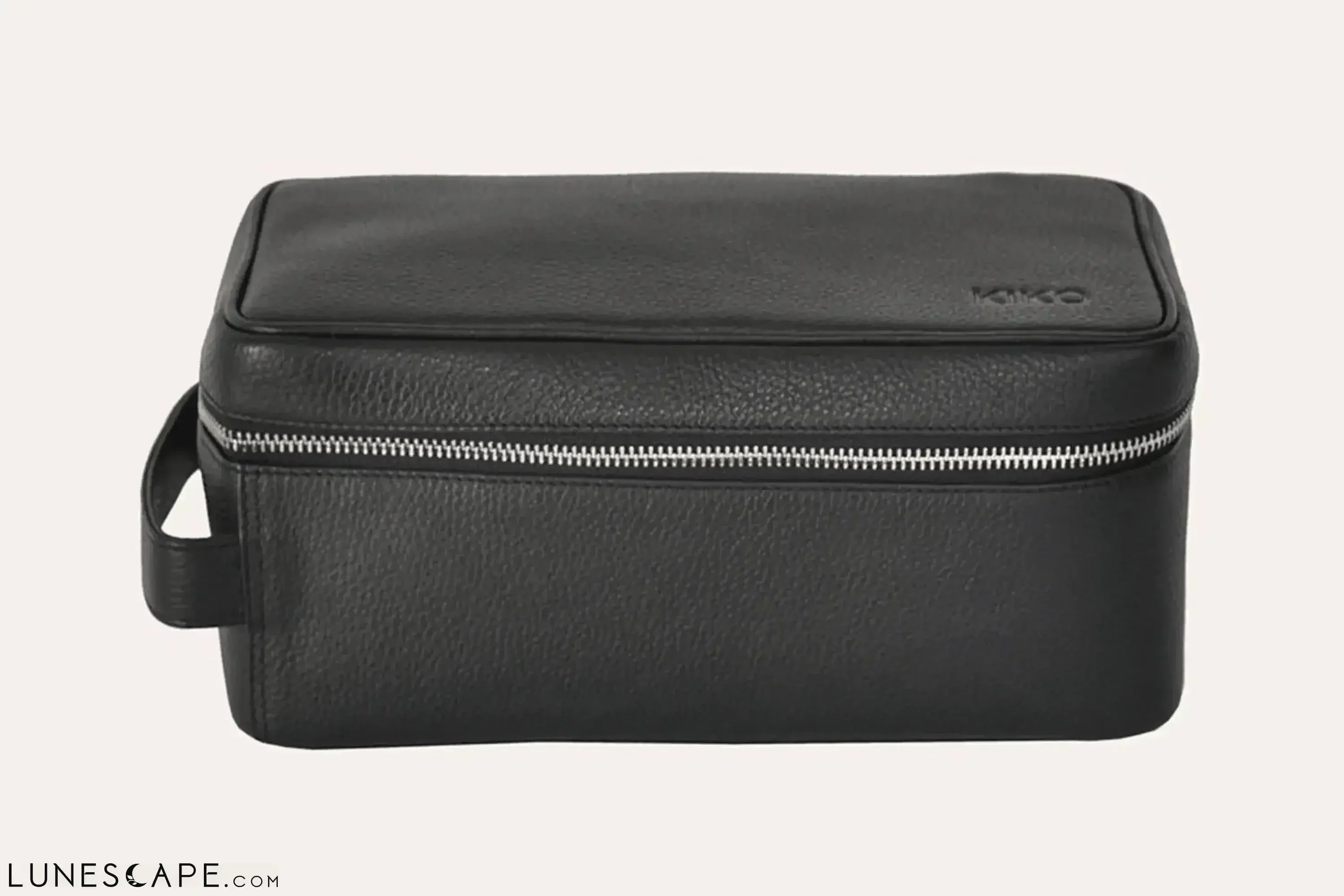 Black Leather Dopp Kit LUNESCAPE