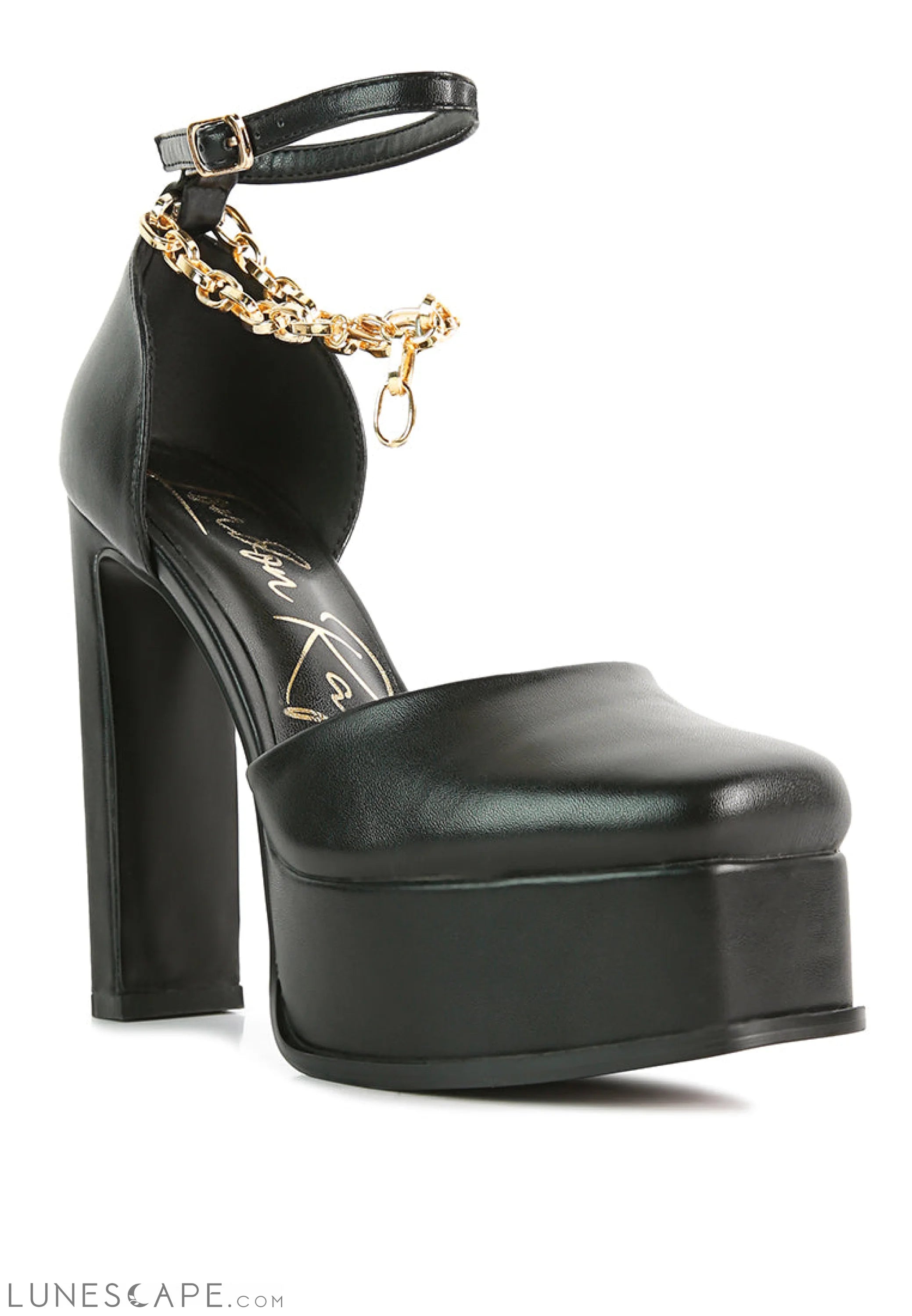 Blackpearl Faux Leather High Heeled Platform Sandals LUNESCAPE