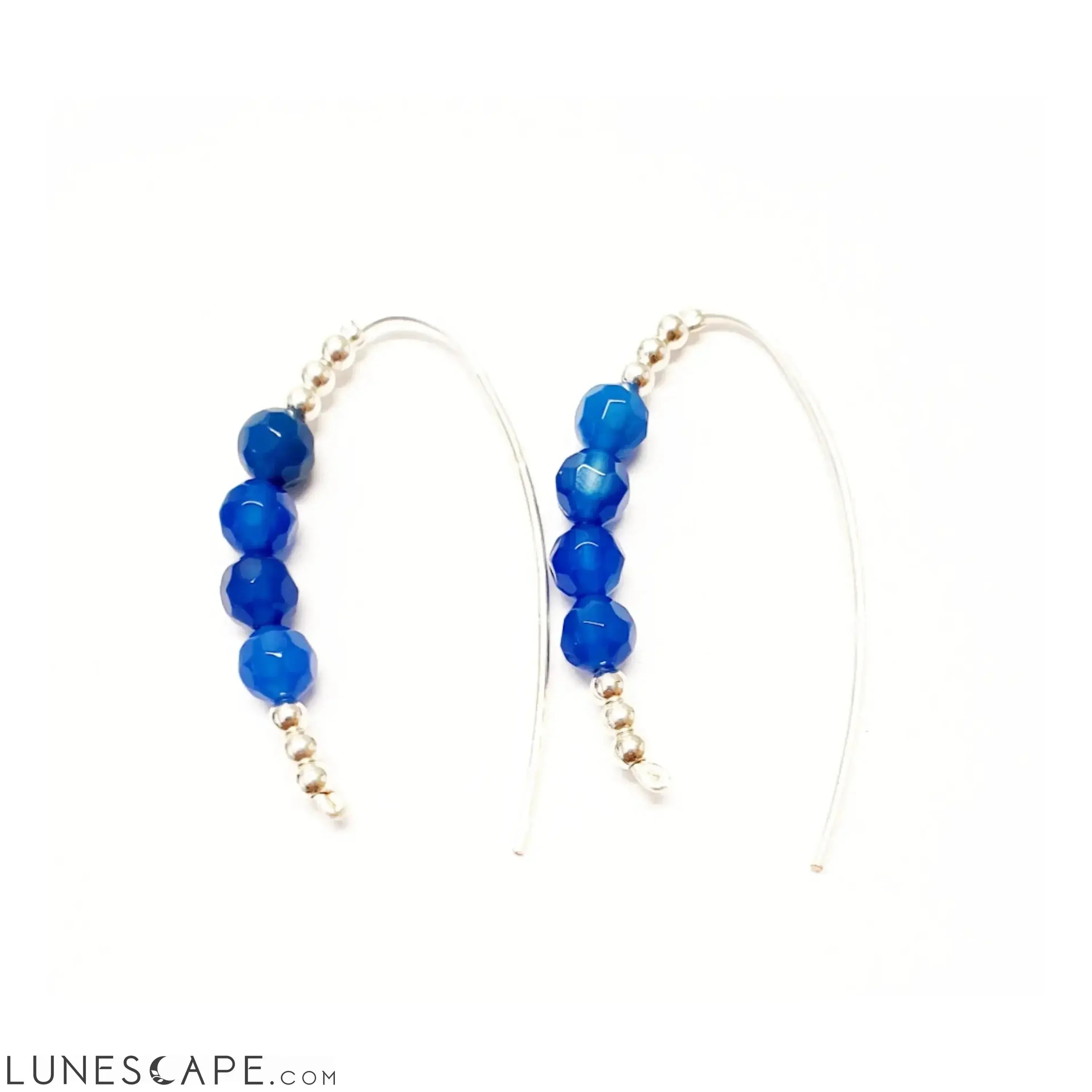 Blue Agate Slider Hoops - Style Options LUNESCAPE