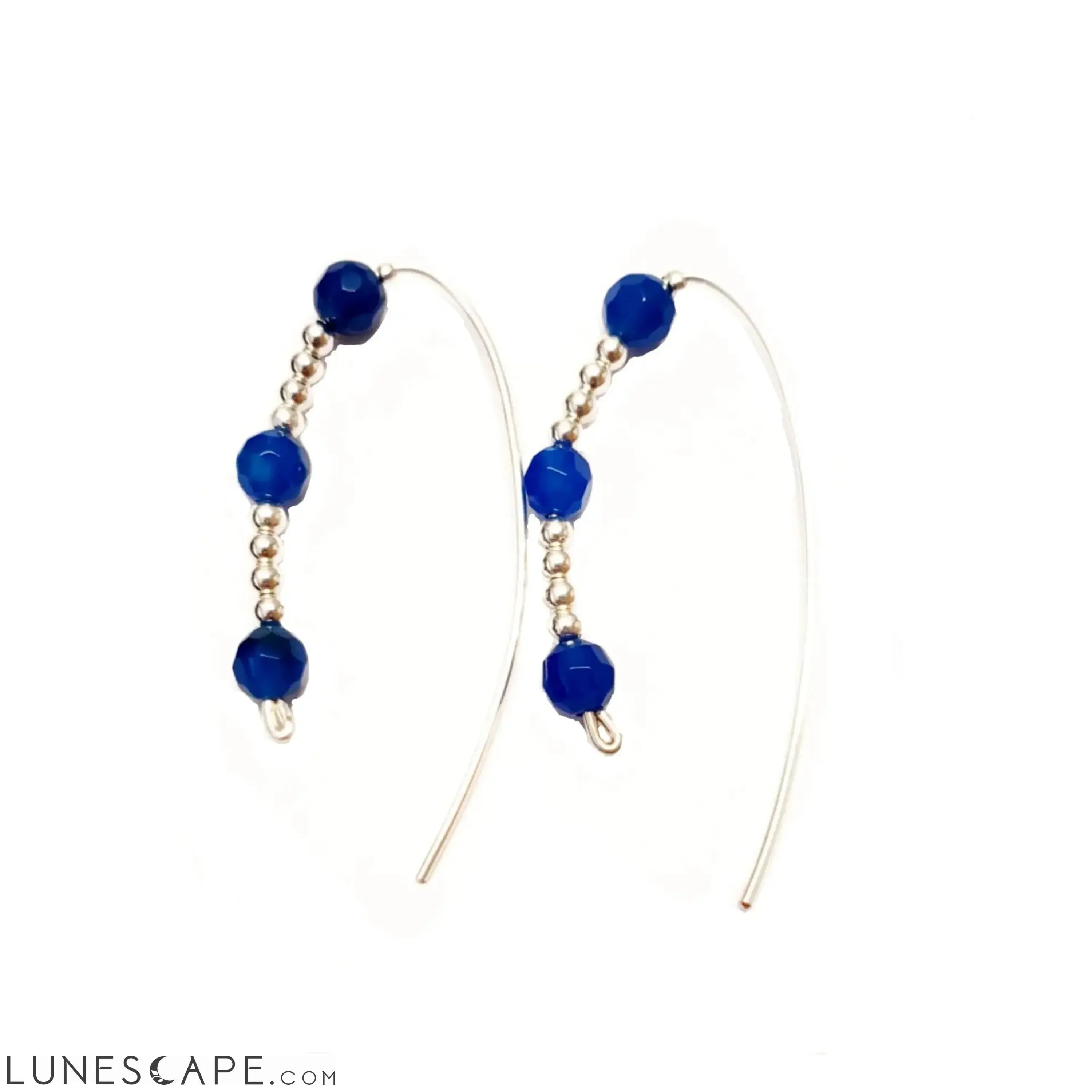 Blue Agate Slider Hoops - Style Options LUNESCAPE