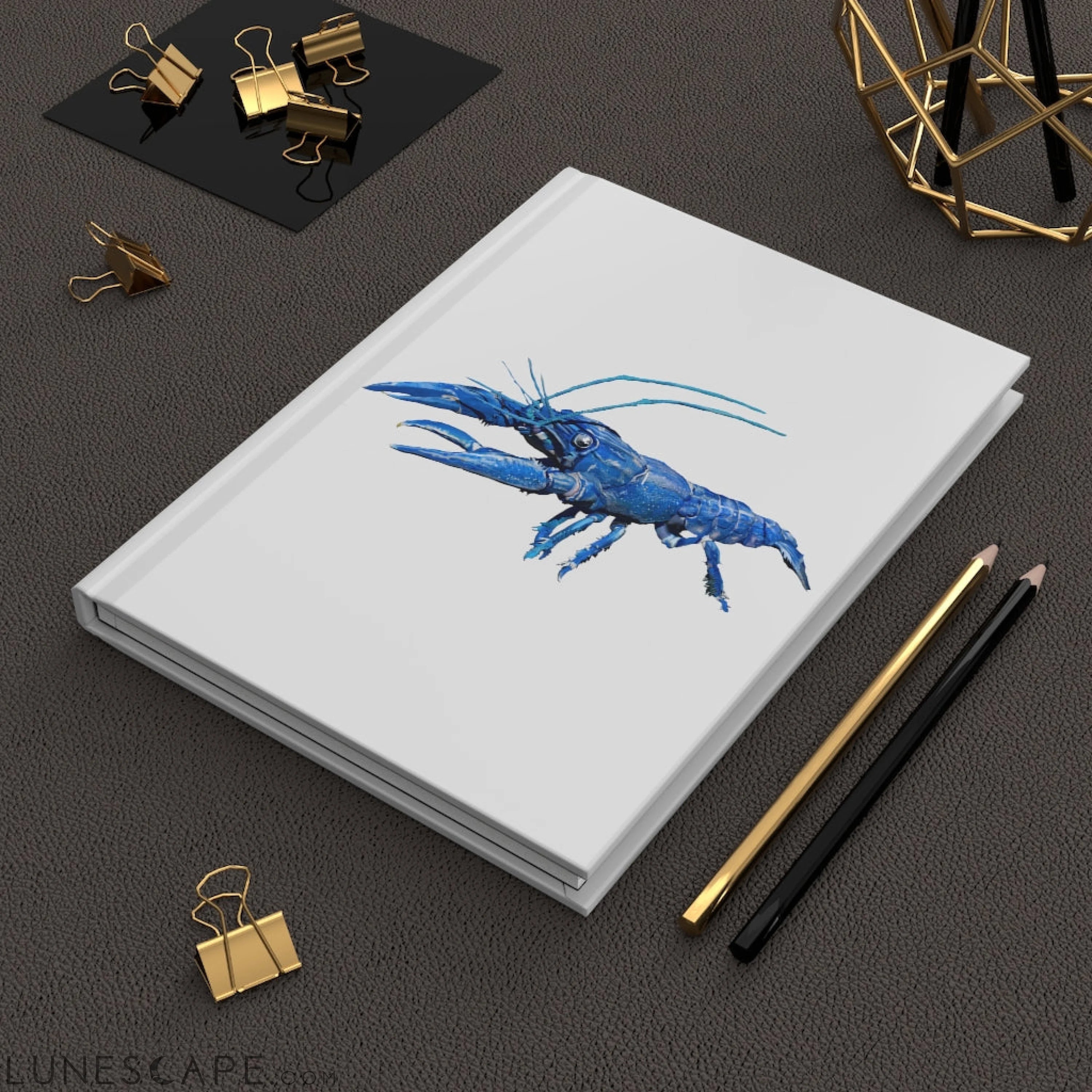 Blue Crawfish Hardcover Journal Matte LUNESCAPE