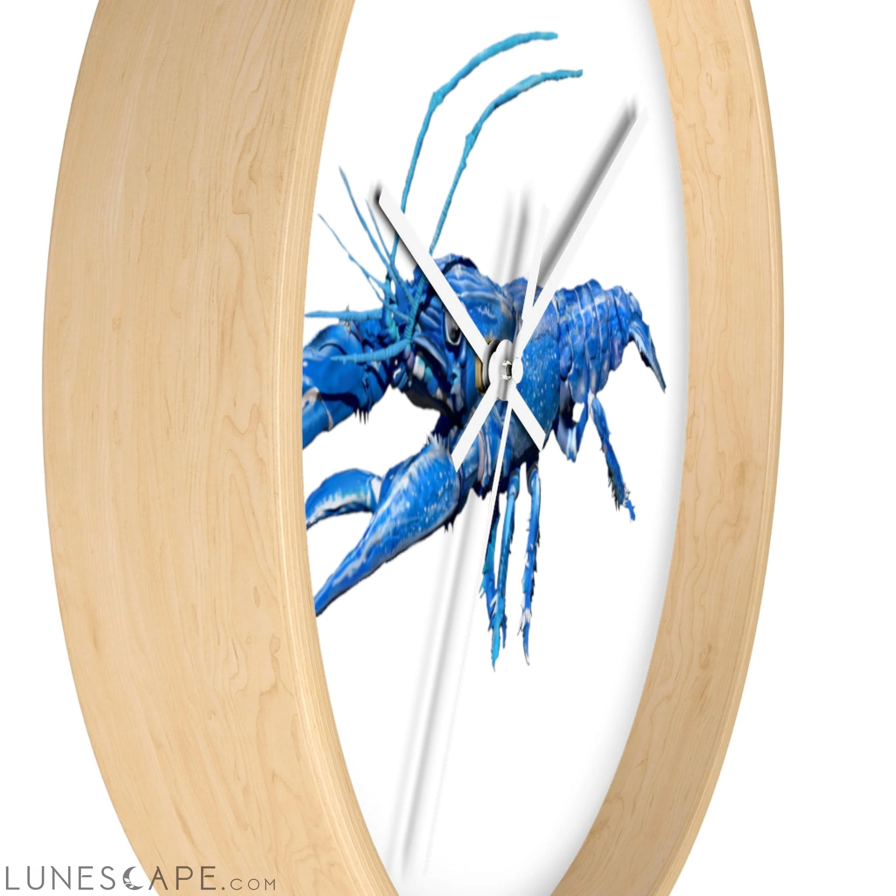 Blue Crawfish Wall clock LUNESCAPE