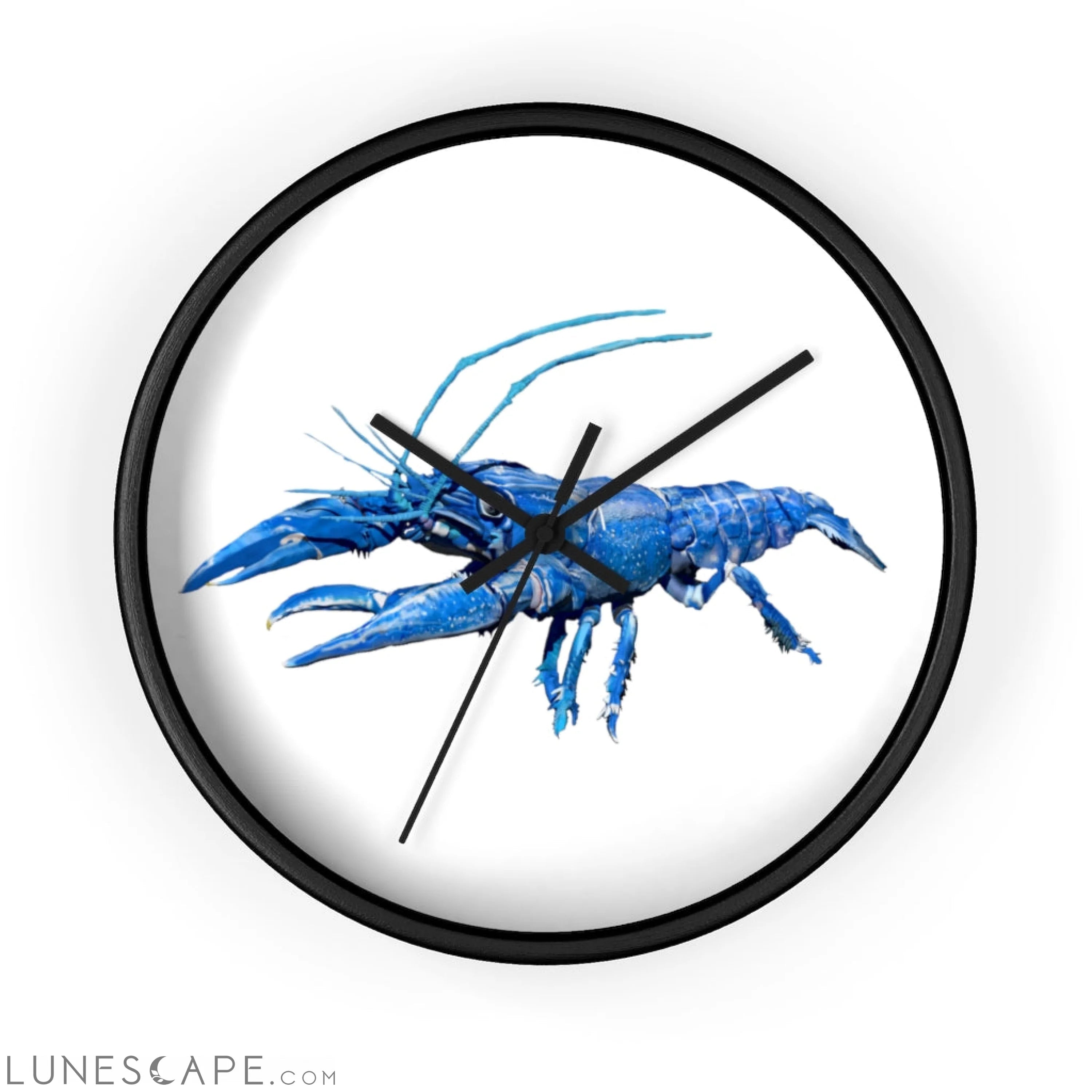 Blue Crawfish Wall clock LUNESCAPE