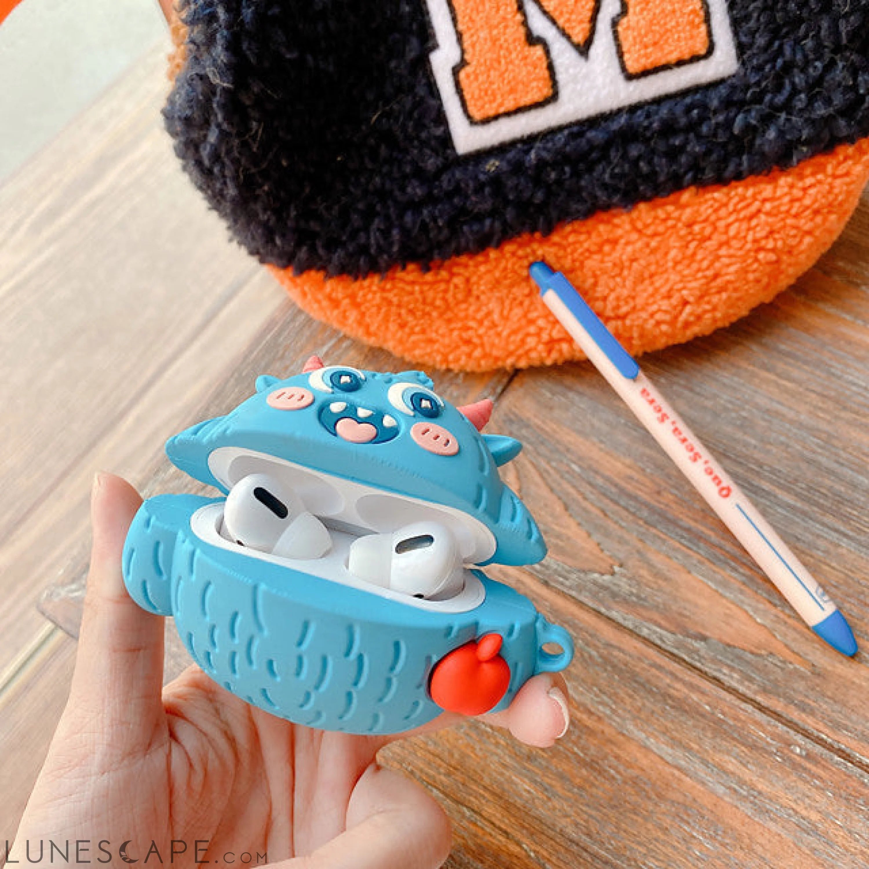 Blue Monster AirPods Pro Cute Headphone Case LUNESCAPE