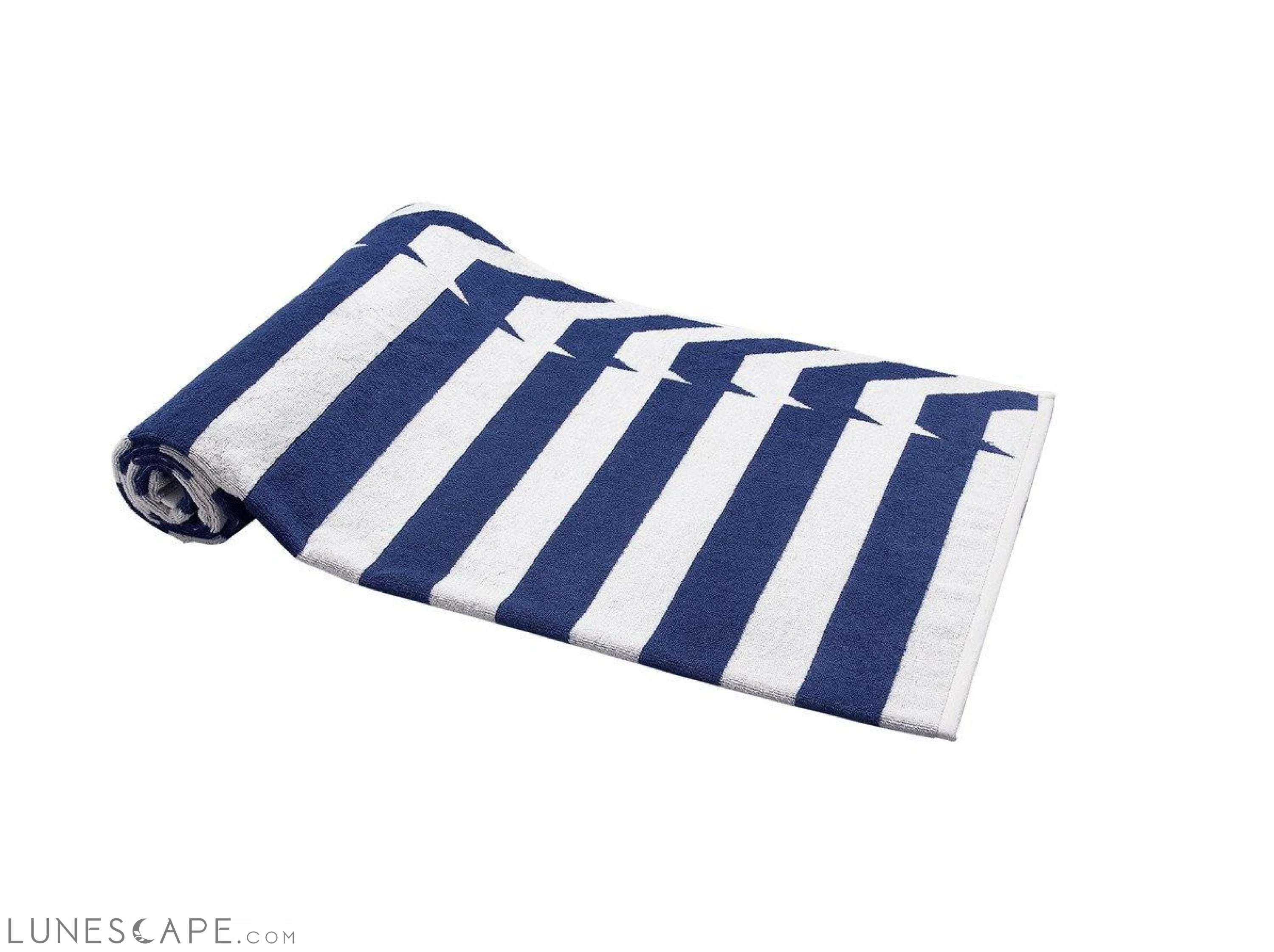 Blue Nautical Stripes Beach Towel LUNESCAPE