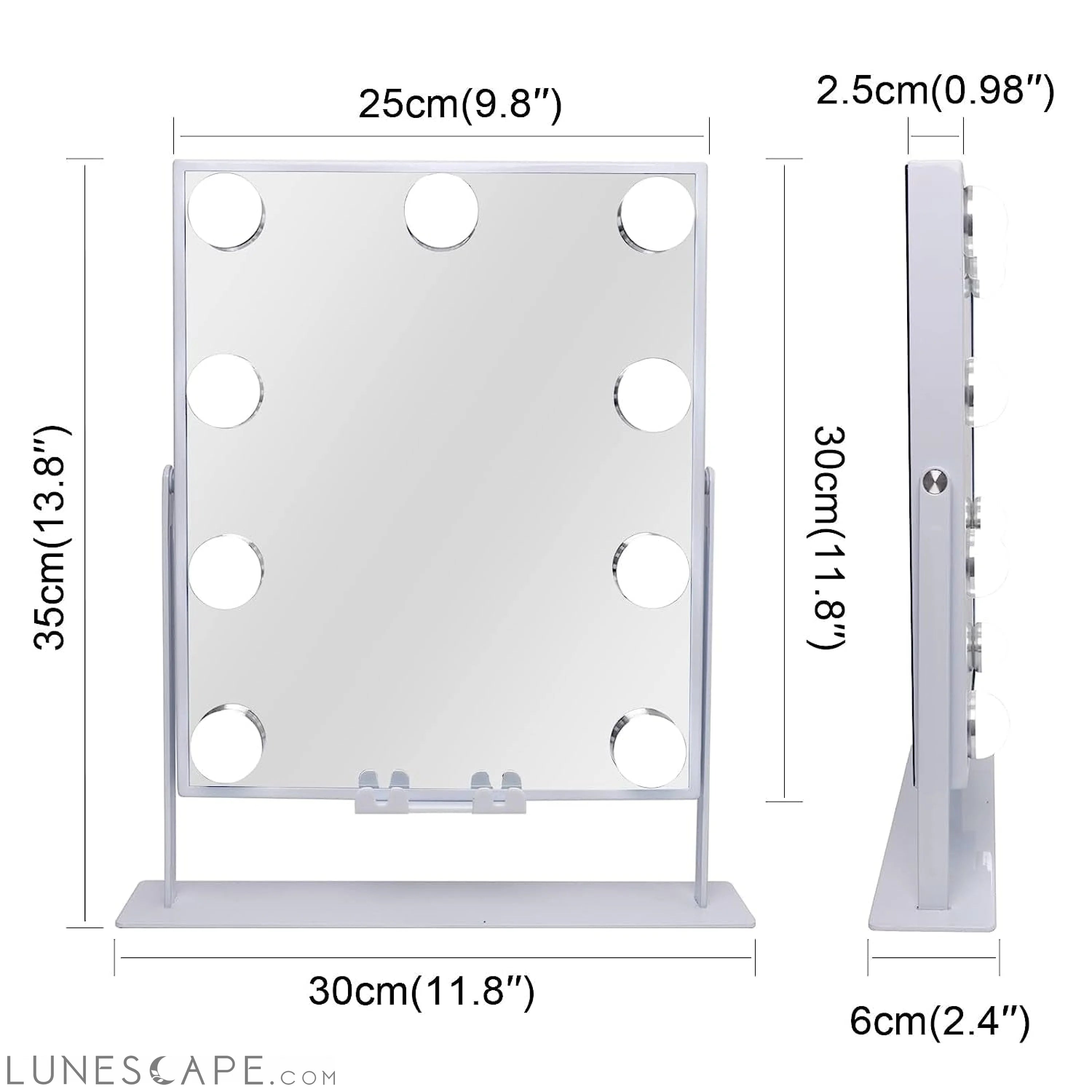 Bluetooth Lighted Vanity Mirror with Wireless Charging LUNESCAPE