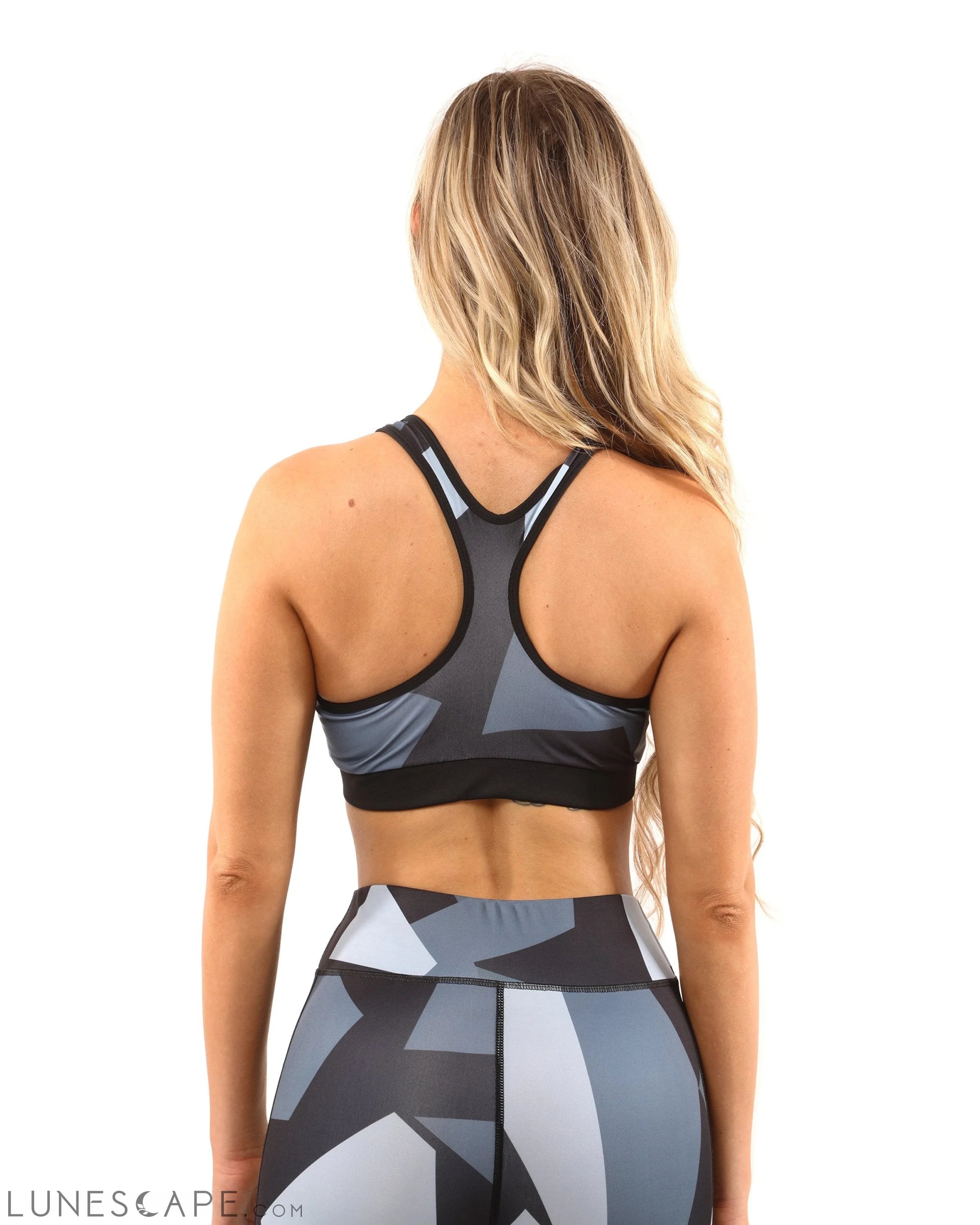 Bondi Set - Leggings & Sports Bra - Black/Grey LUNESCAPE