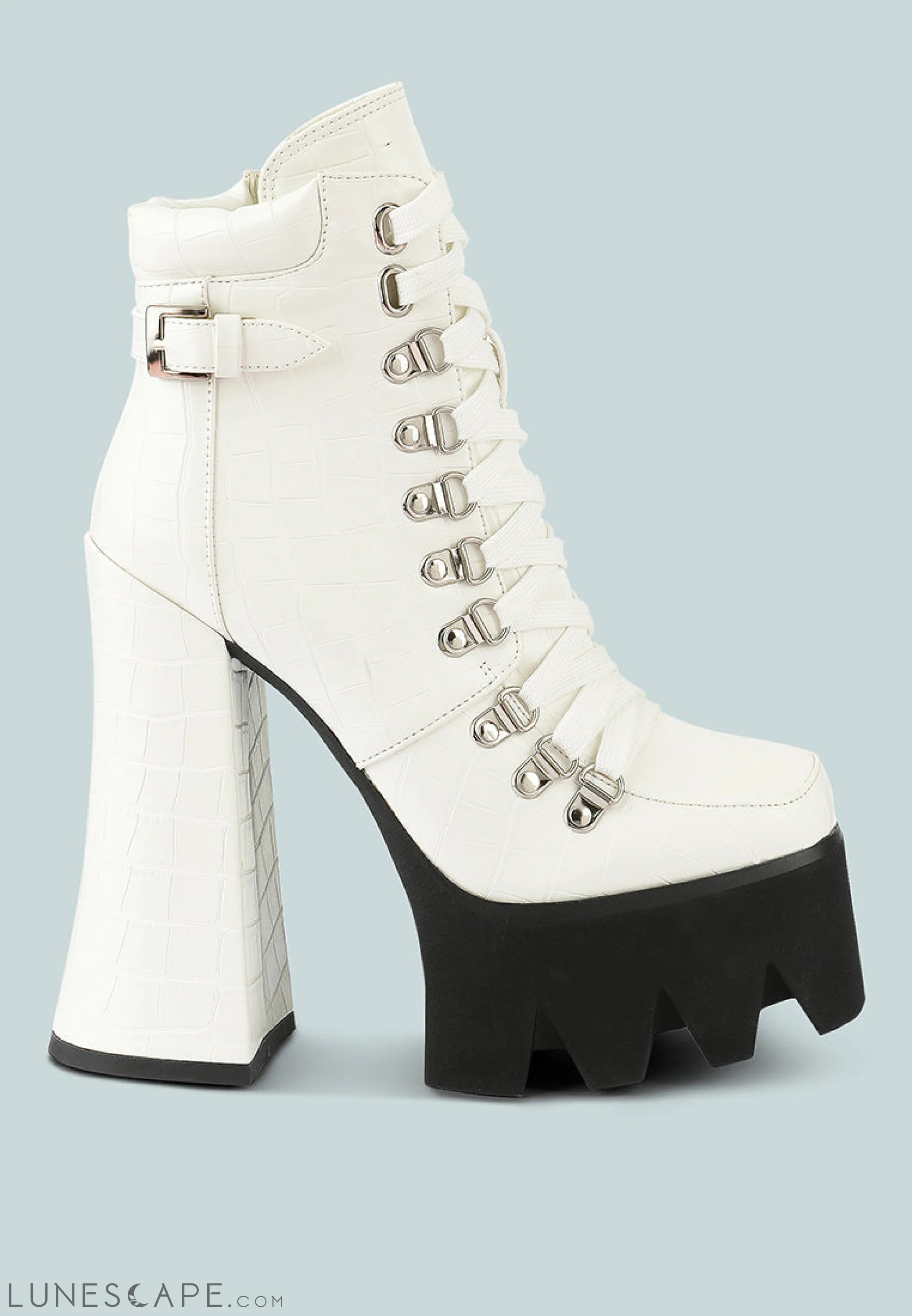 Boogie High Platform Lace Up Boots LUNESCAPE